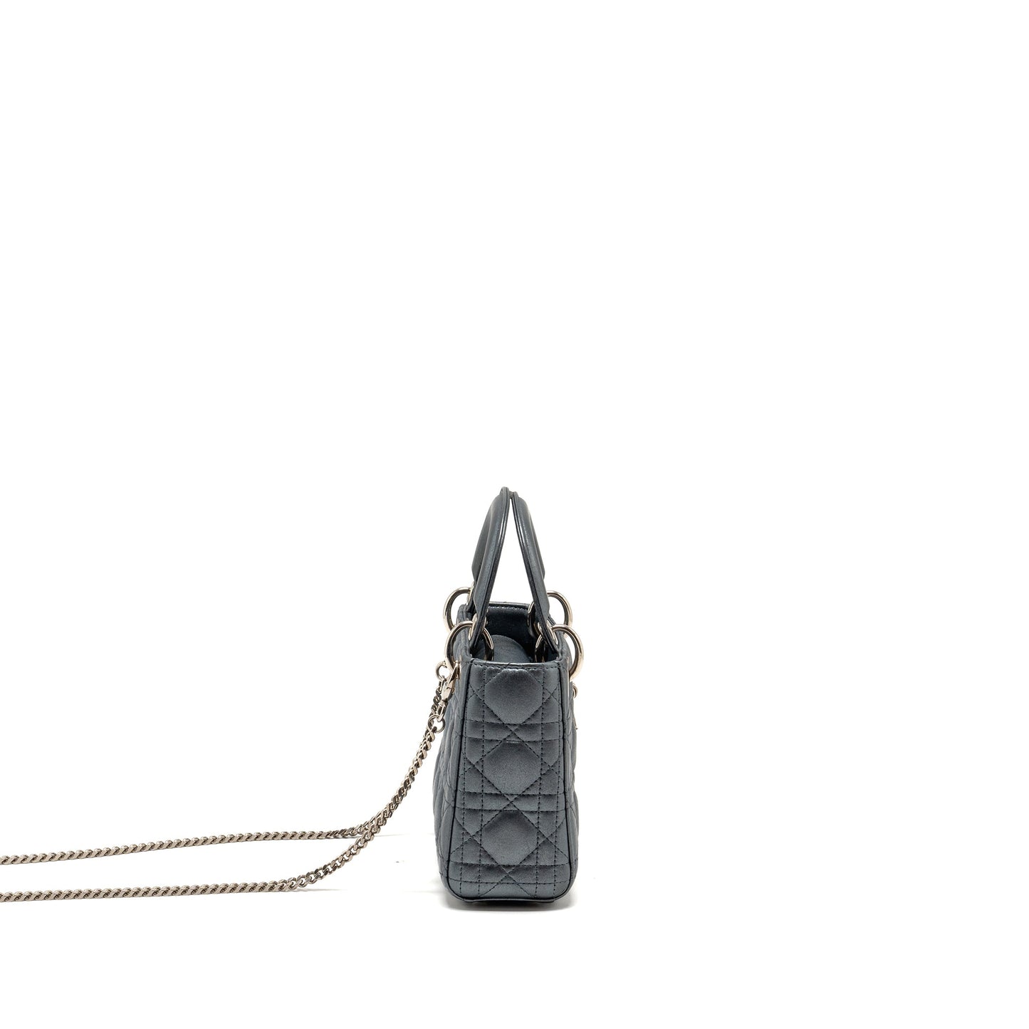 Luxury Dior Mini Lady Luxury Dior Lambskin Iridescent Grey SHW
