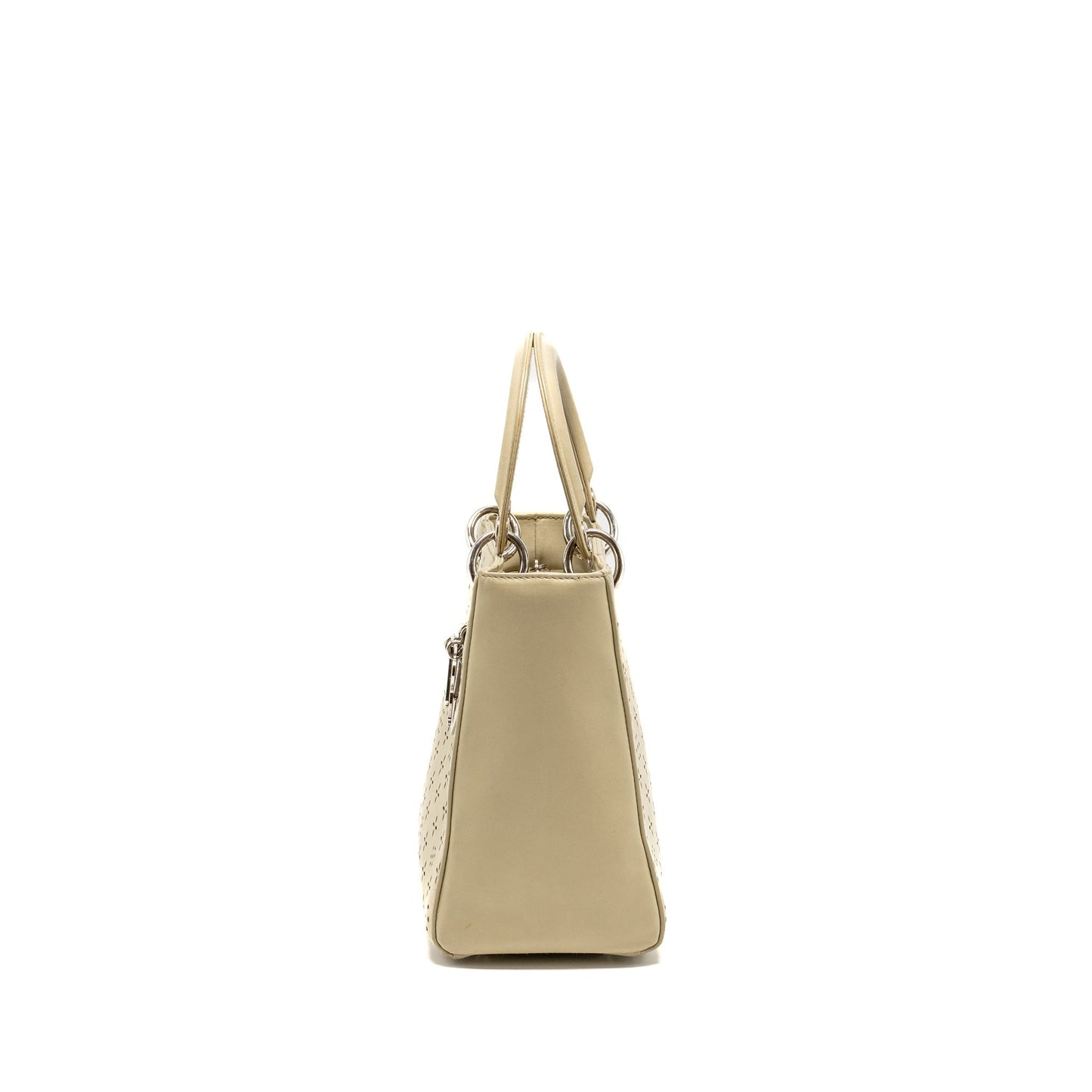 Luxury Dior Medium Lady Luxury Dior Leather Beige SHW