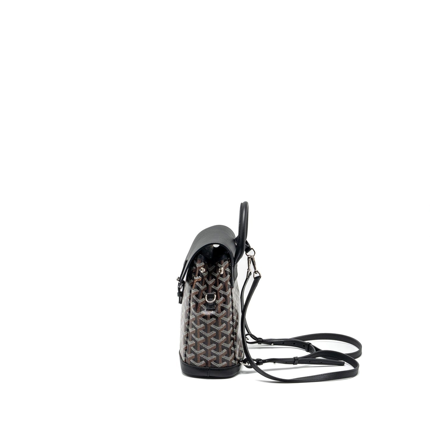 Goyard Mini Alpin Backpack Goyradline Canvas / Leather Black SHW
