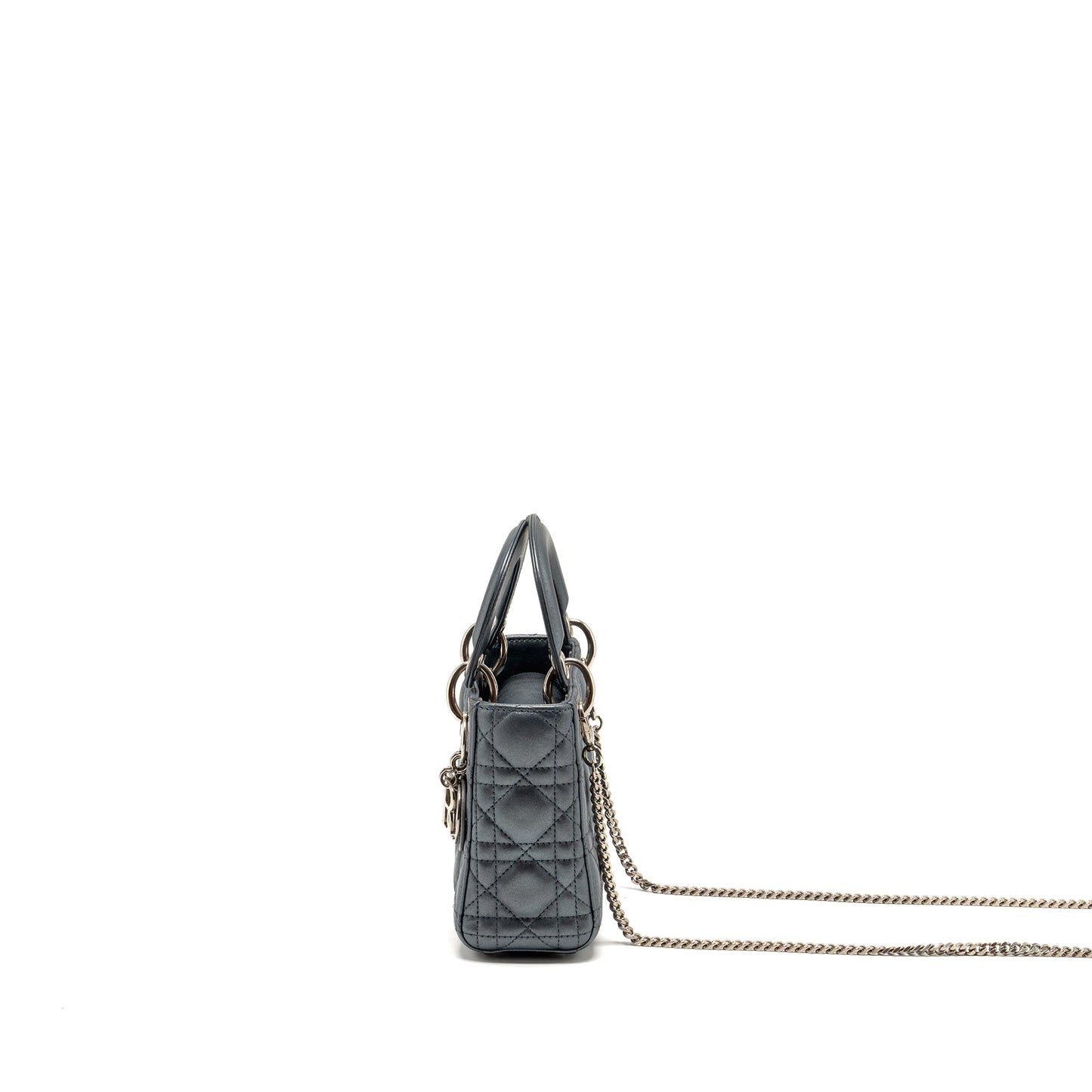 Luxury Dior Mini Lady Luxury Dior Lambskin Iridescent Grey SHW