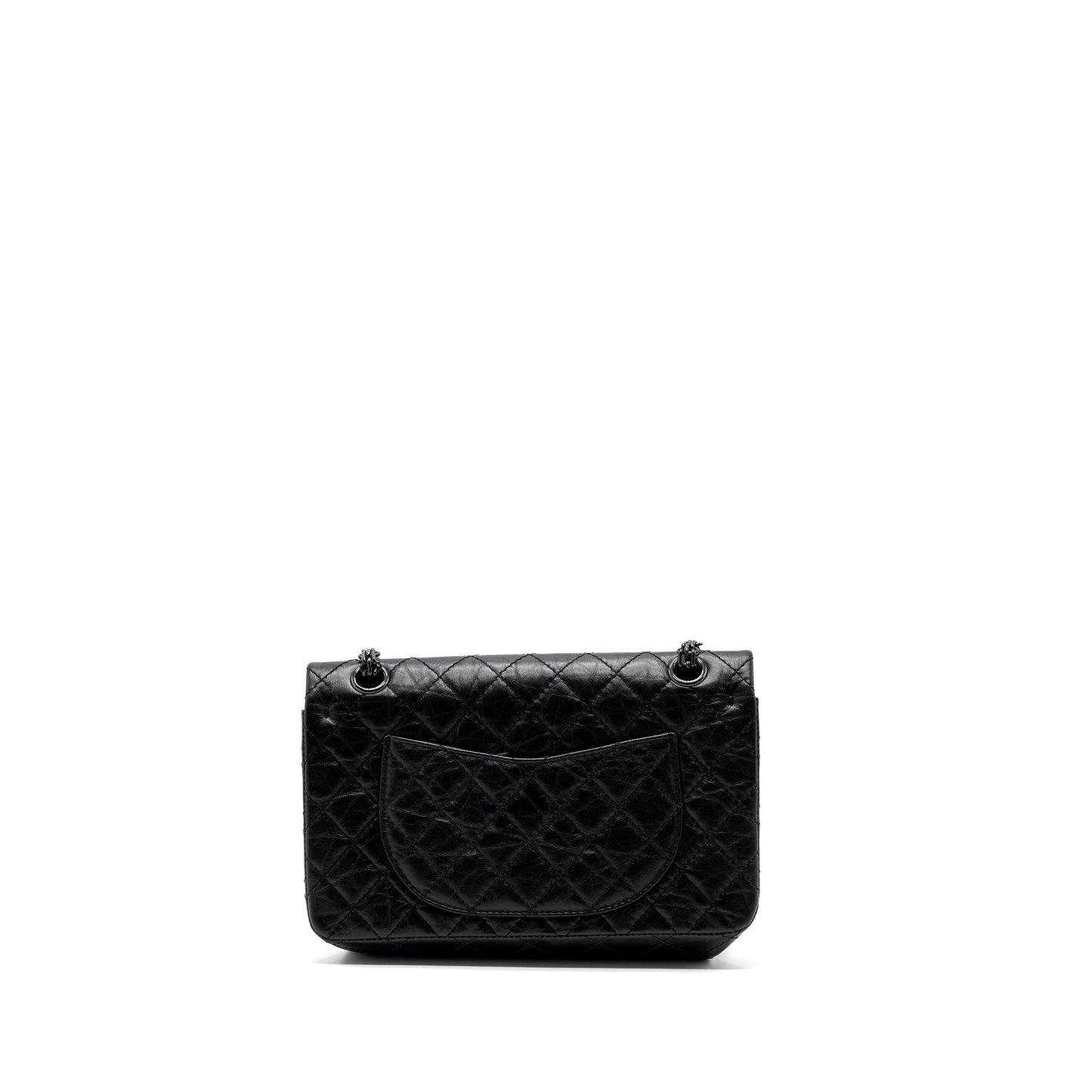 Chanel Small 2.55 225 Reissue Flap Bag Aged Calfskin black with black hardware (microchip)