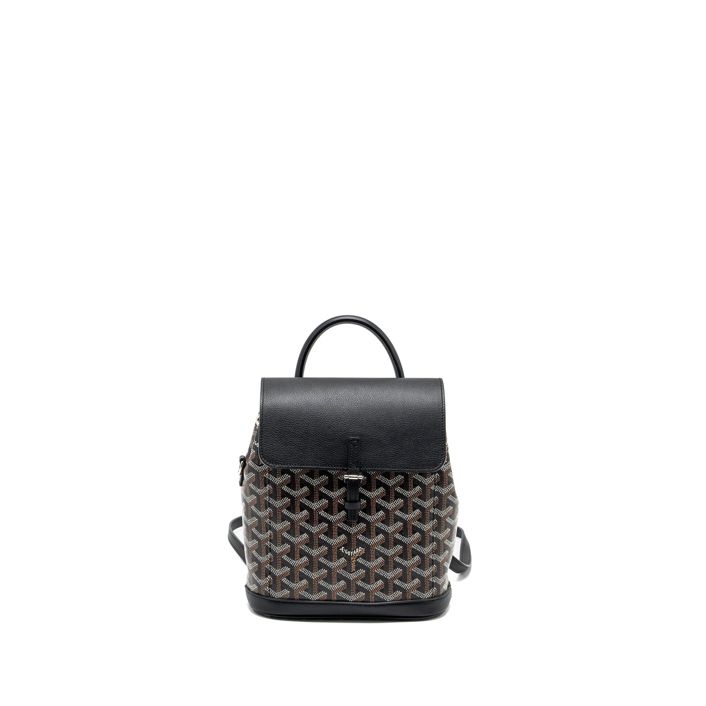 Goyard Mini Alpin Backpack Goyradline Canvas / Leather Black SHW