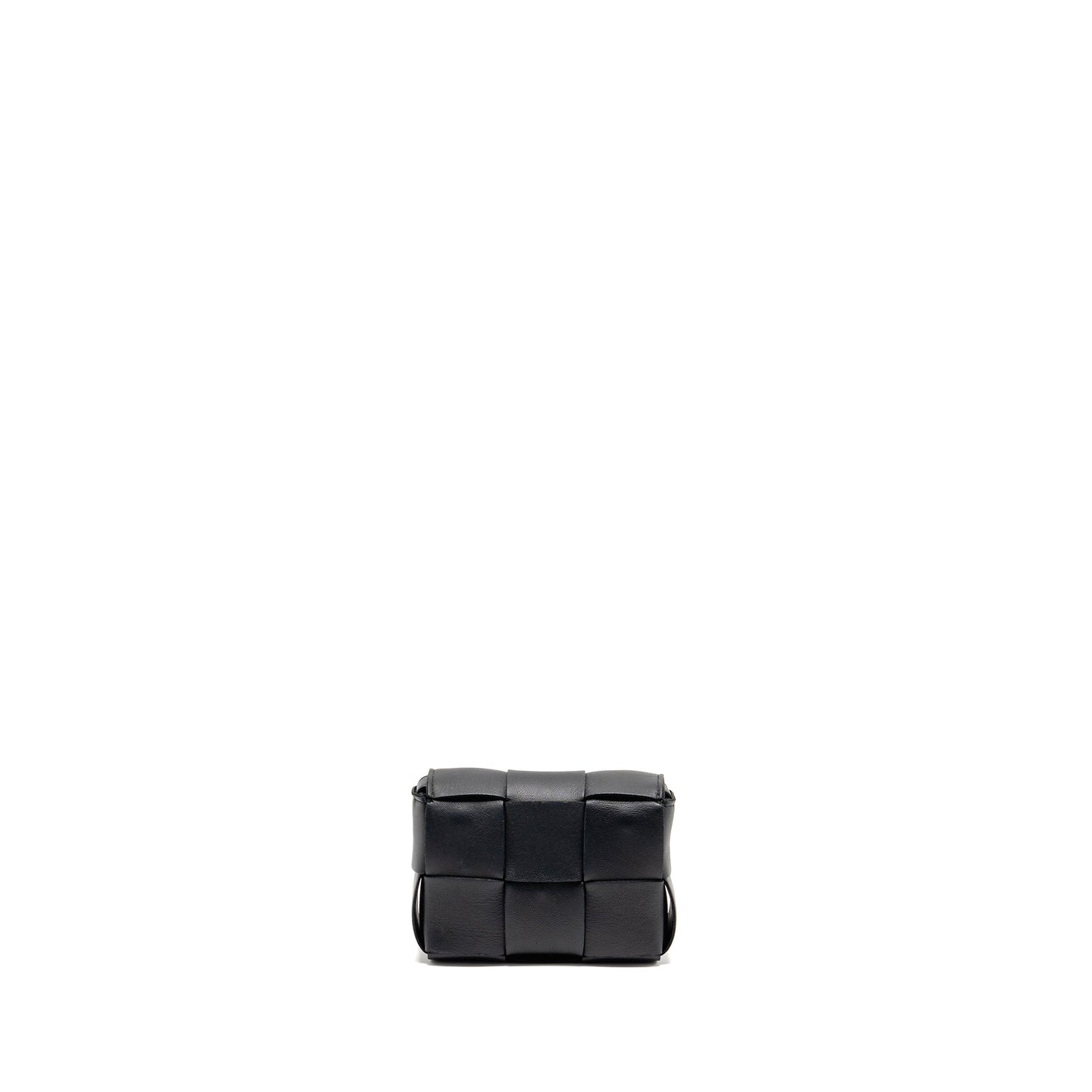 Bottega Veneta Intreccio Cassette Mini Bag Lambskin Black GHW