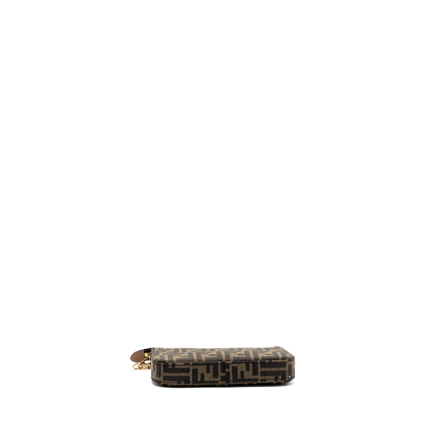 Fendi Baguette Pouch Brown Jacquard FF Fabric GHW