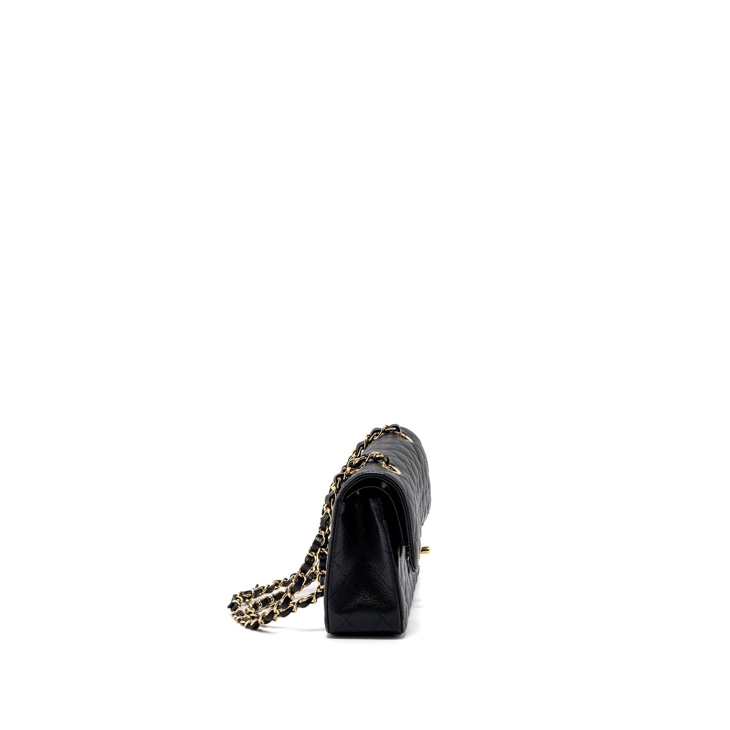 Chanel small classic double flap bag caviar black GHW
