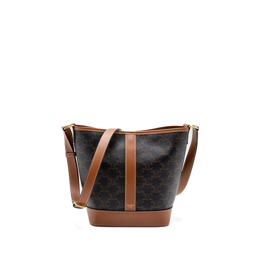 Celine Small Bucket Bag Triomphe Canvas/ Leather GHW