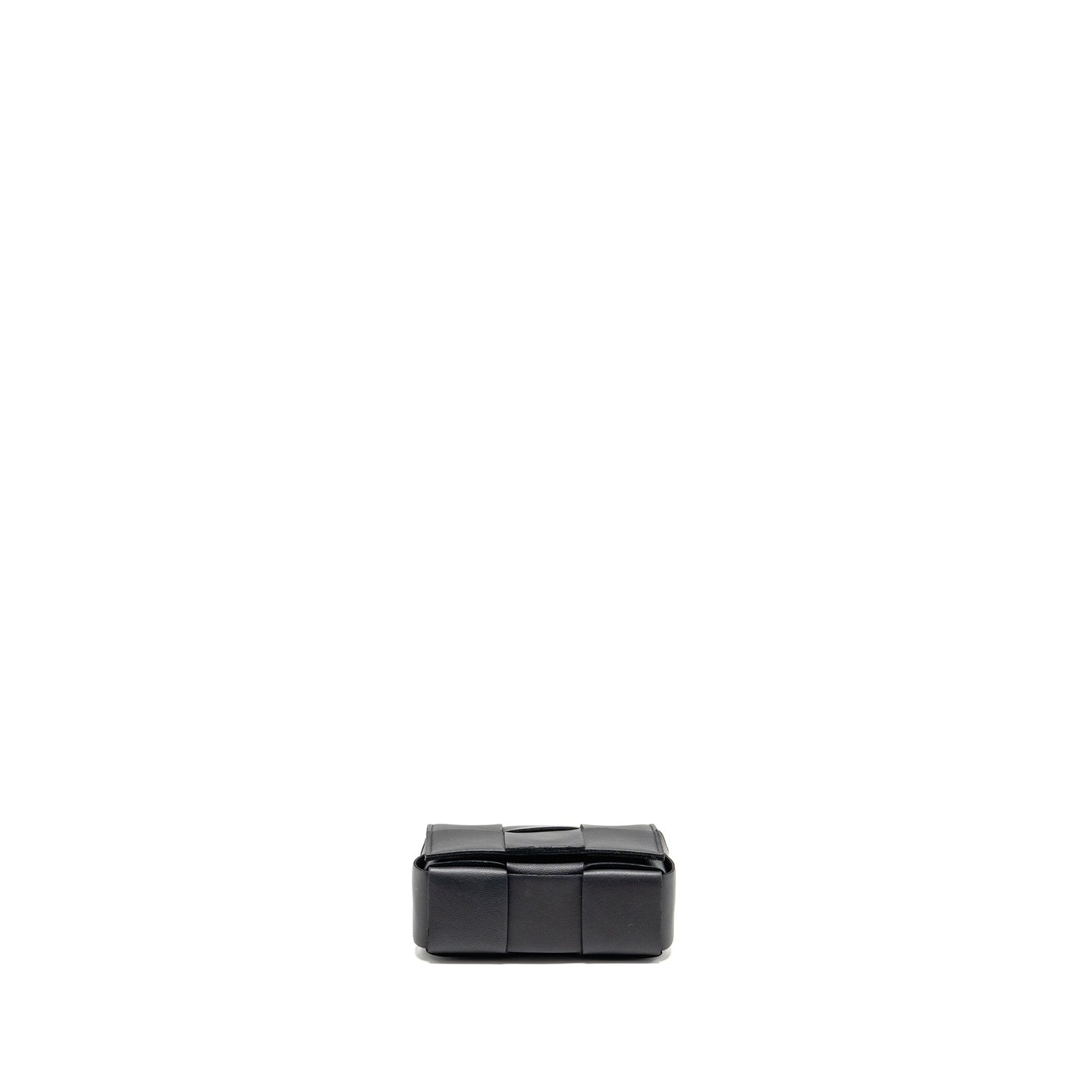 Bottega Veneta Intreccio Cassette Mini Bag Lambskin Black GHW