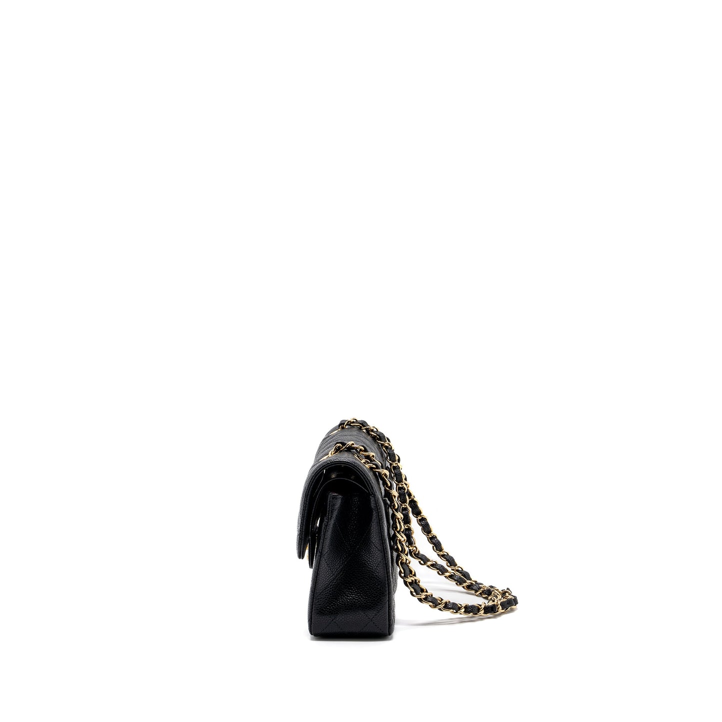 Chanel small classic double flap bag caviar black GHW