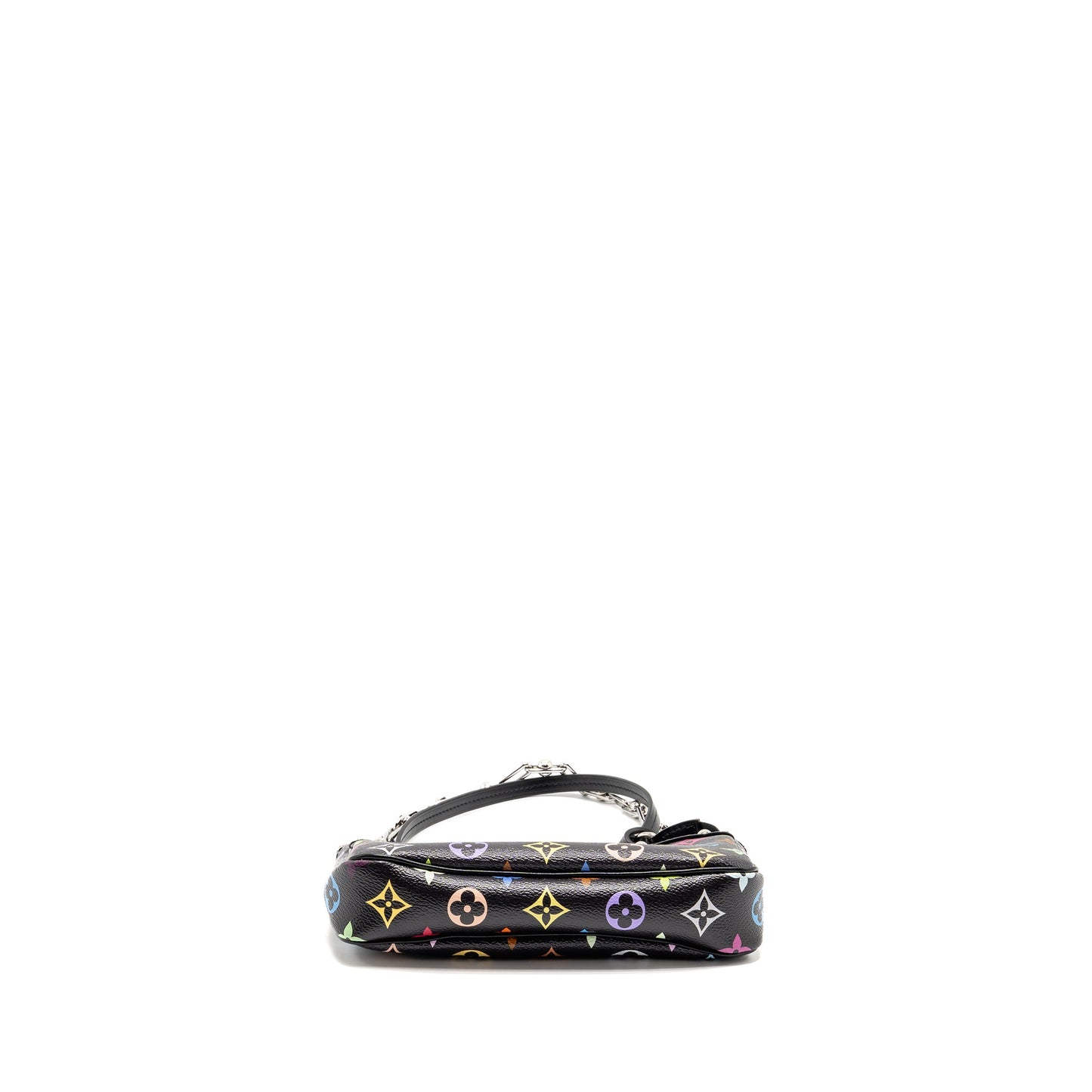 Louis Vuitton X Takashi Murakami Pochette Accessories Multicolour Monogram Canvas Black SHW