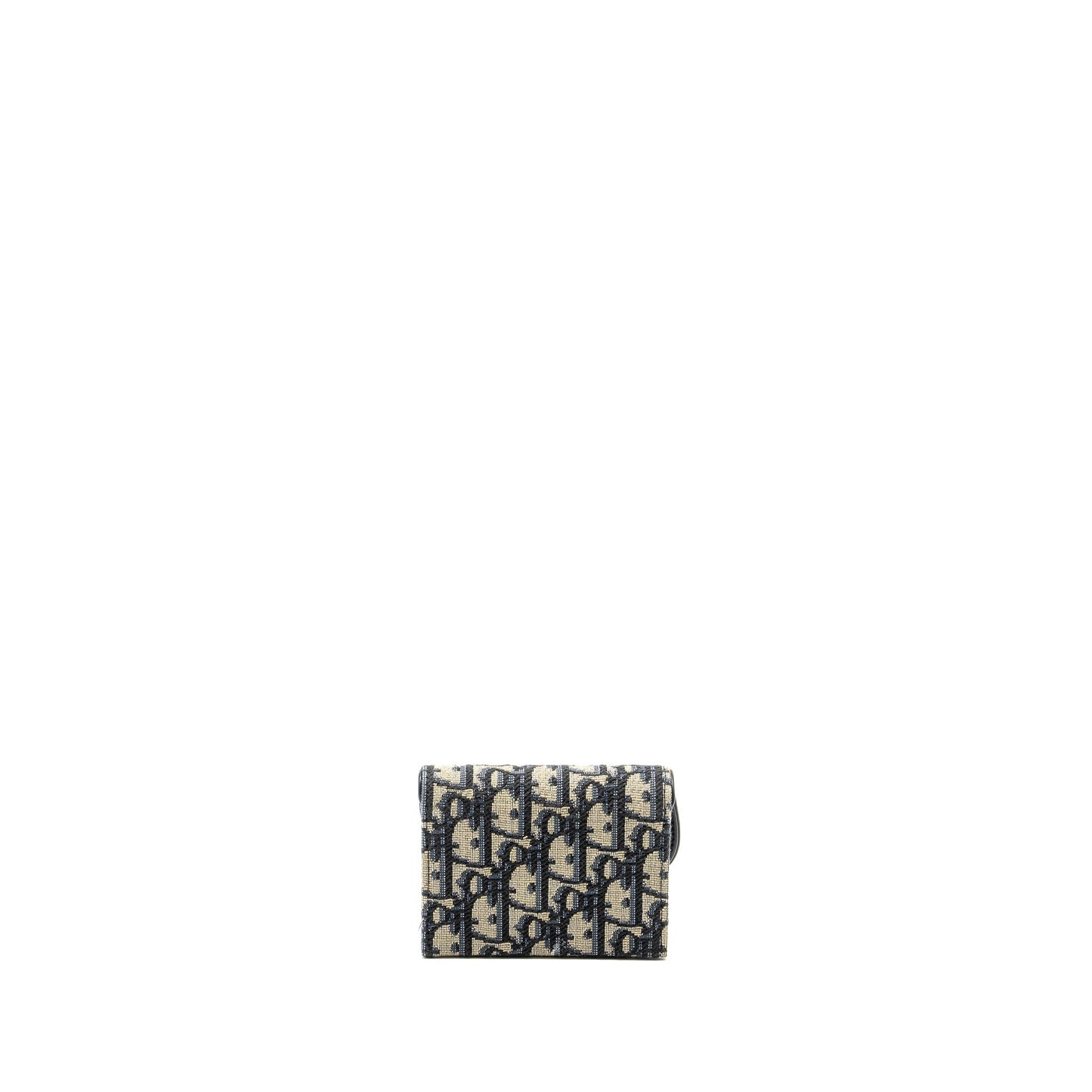 Luxury Dior Saddle Lotus Wallet Blue Oblique Jacquard GHW