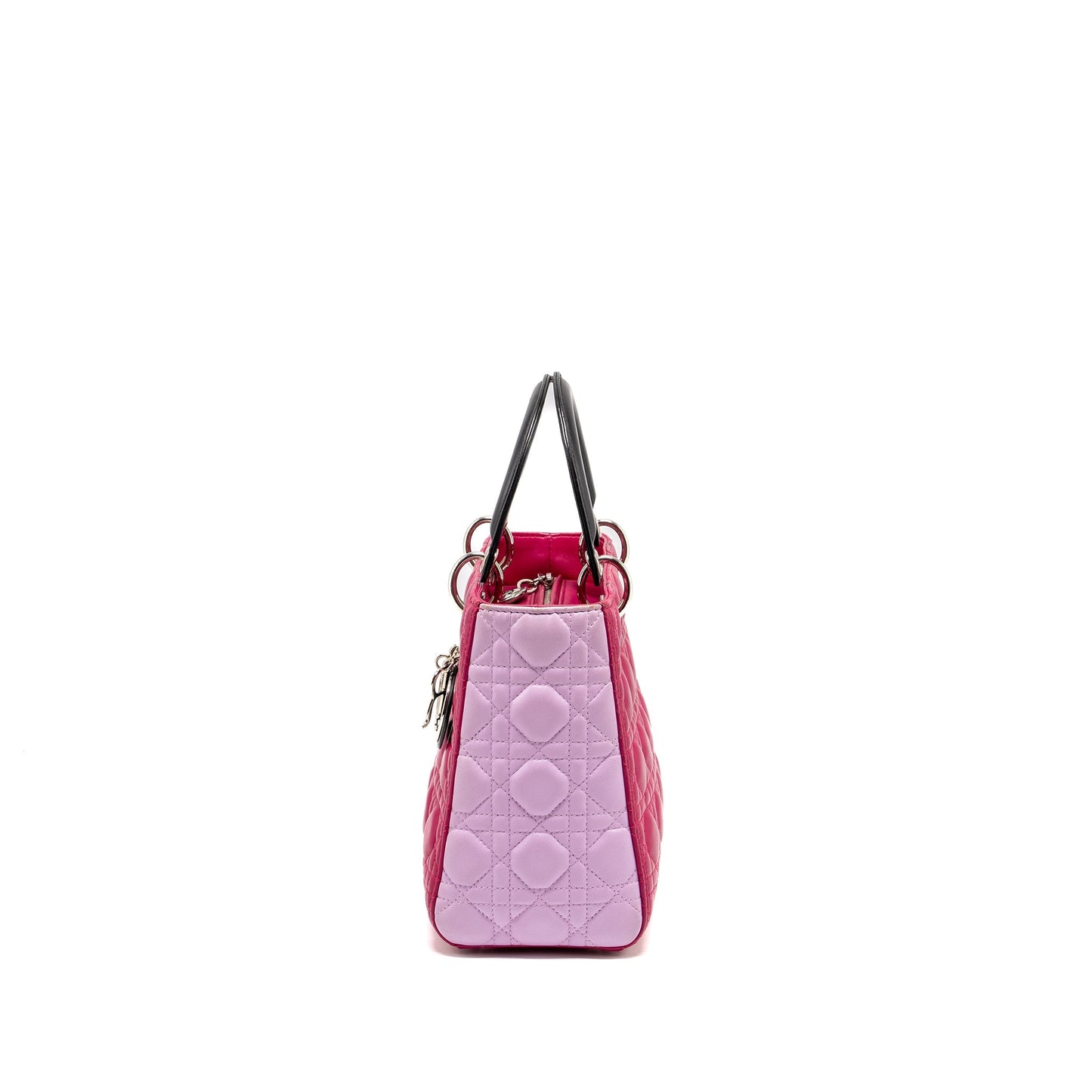 Luxury Dior Medium Lady Luxury Dior Lambskin Pink / Multicolour SHW