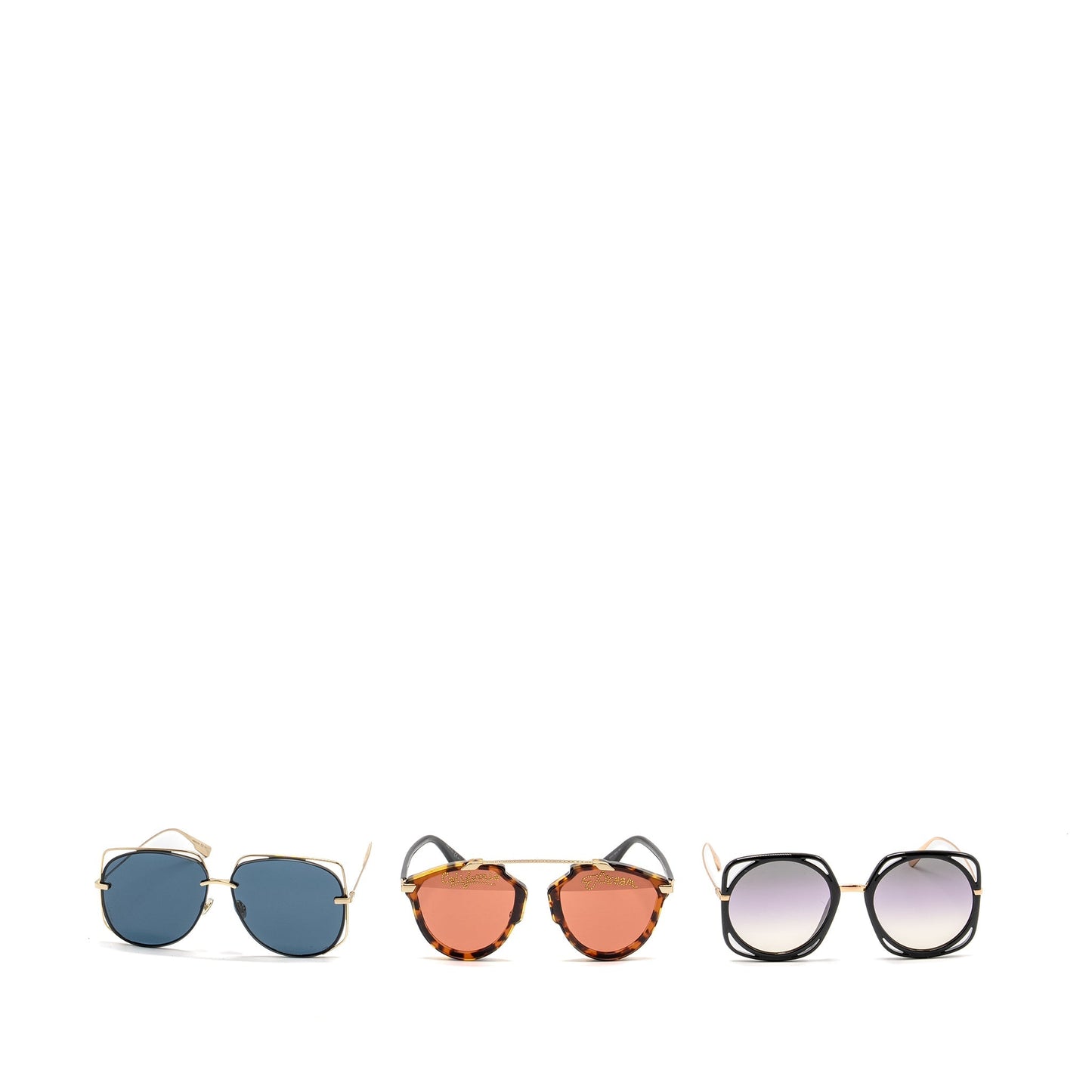 Luxury Dior Sunglasses Black / Multicolour(sell in set)