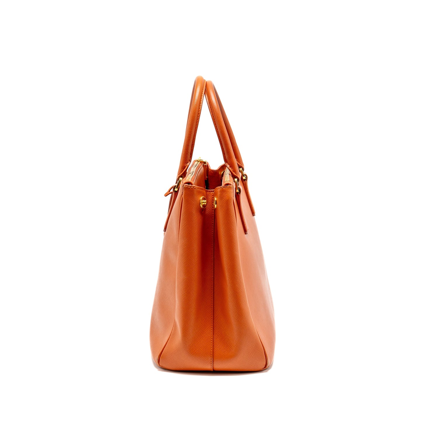 PRADA Large Saffiano Tote Bag Leather Orange GHW