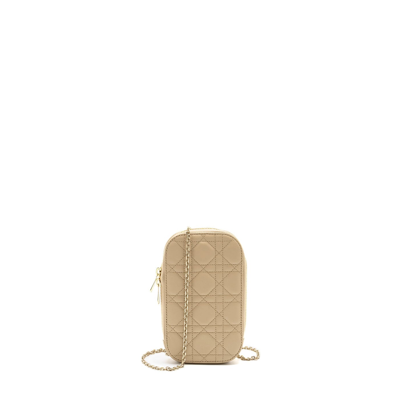 Luxury Dior Lady Luxury Dior Call'in Luxury Dior Phone Holder Cannage Lambskin Beige GHW