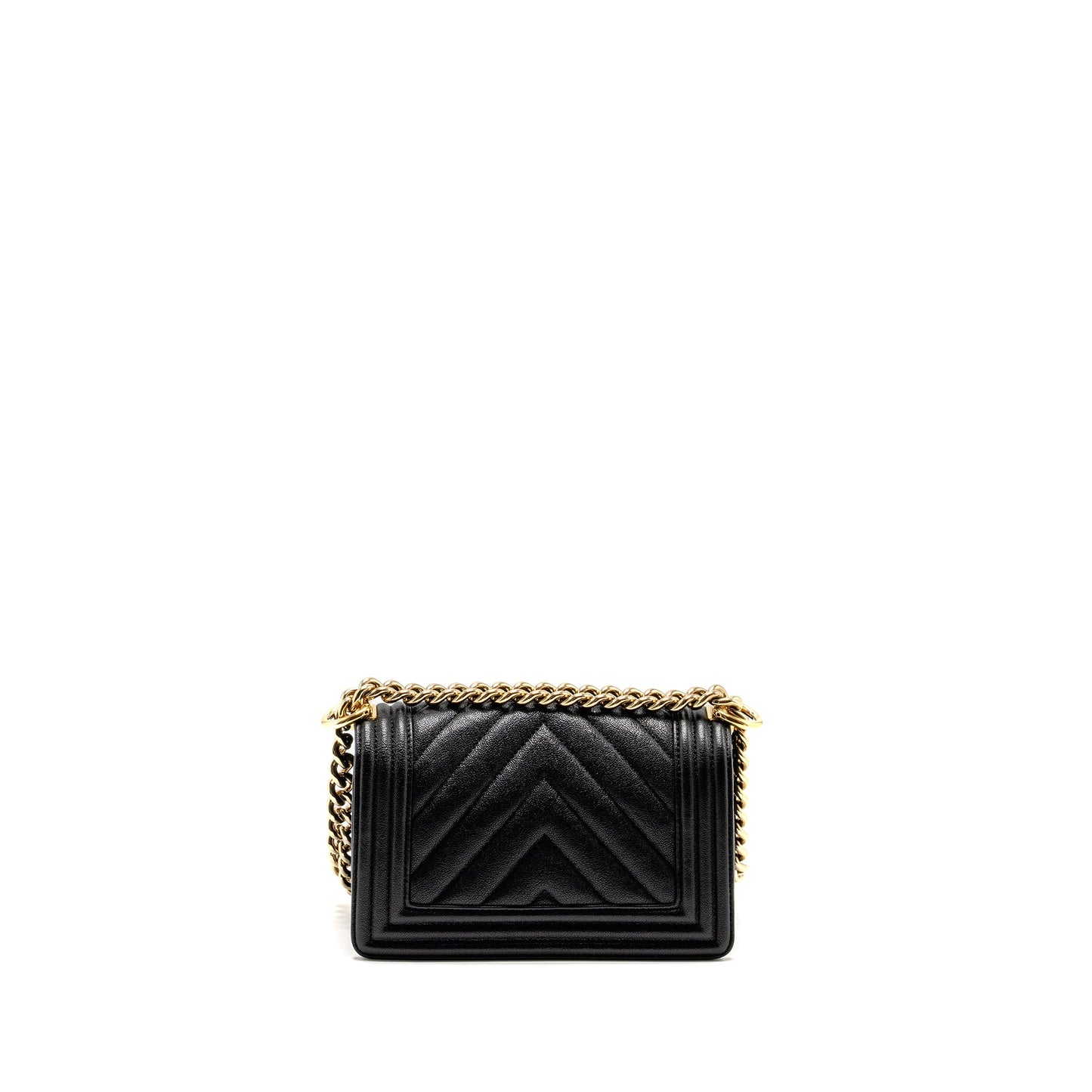 Chanel Chevron Small Boy Bag Caviar Black GHW