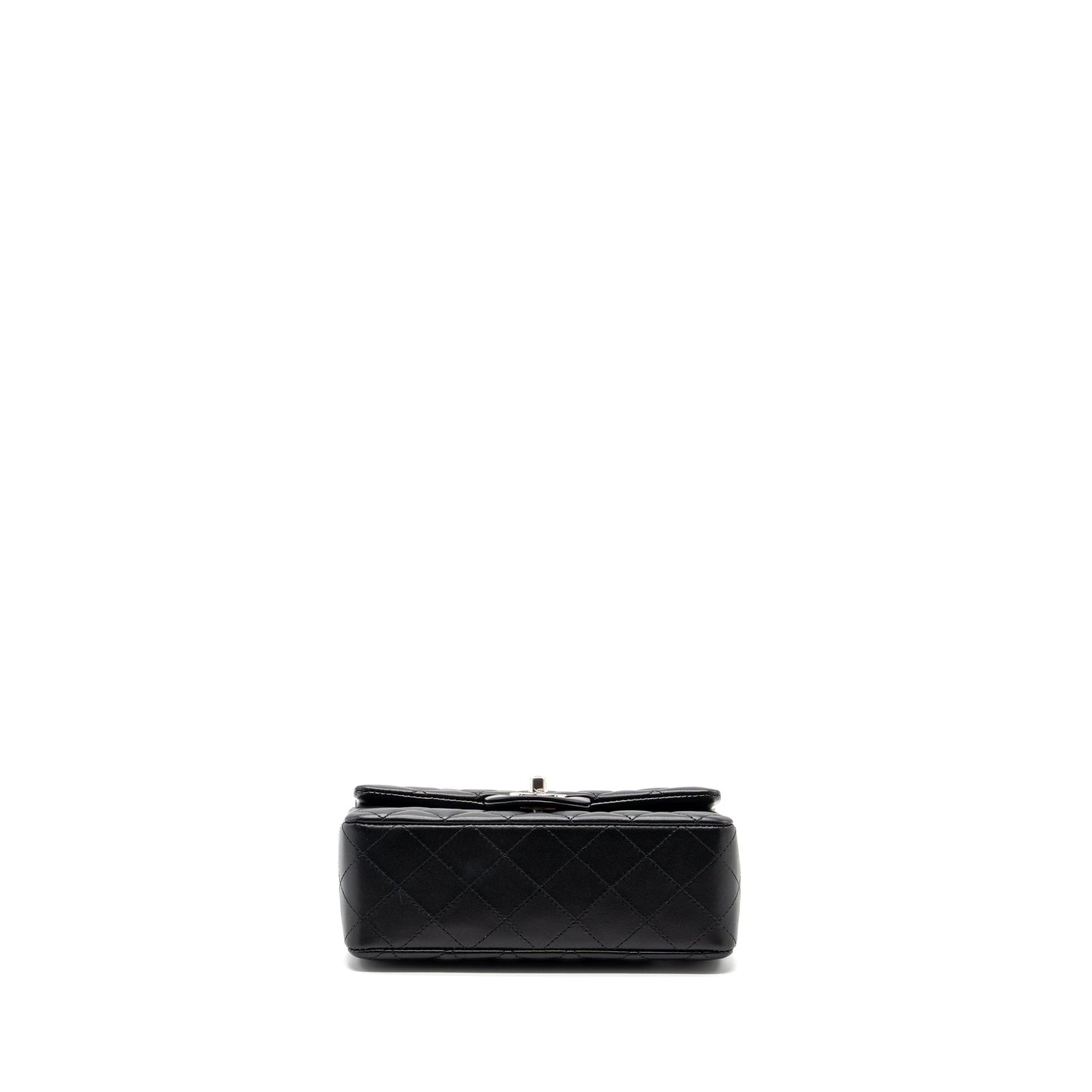 Chanel mini rectangular flap bag lambskin black SHW (microchip)