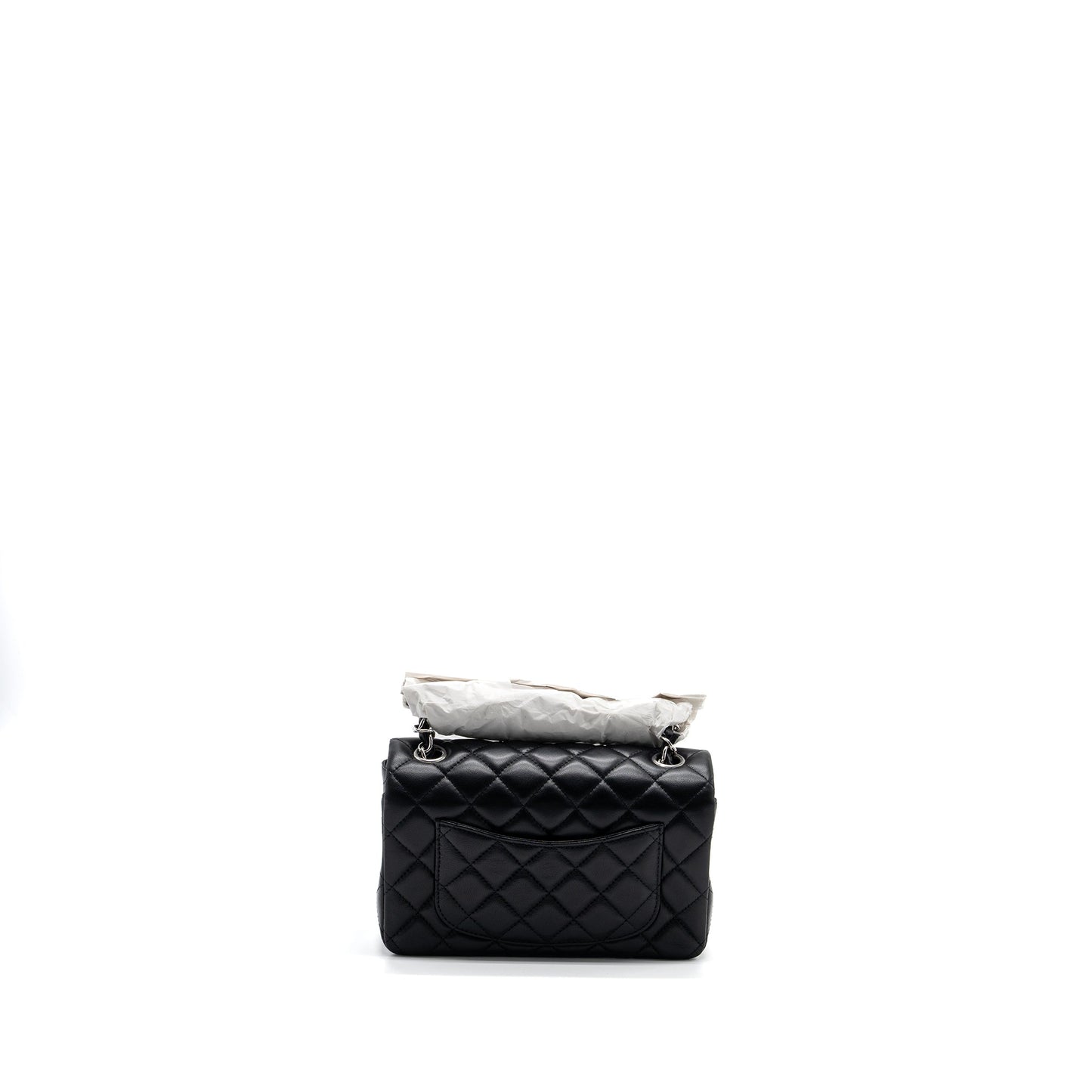 Chanel mini rectangular flap bag lambskin black SHW (Microchip)