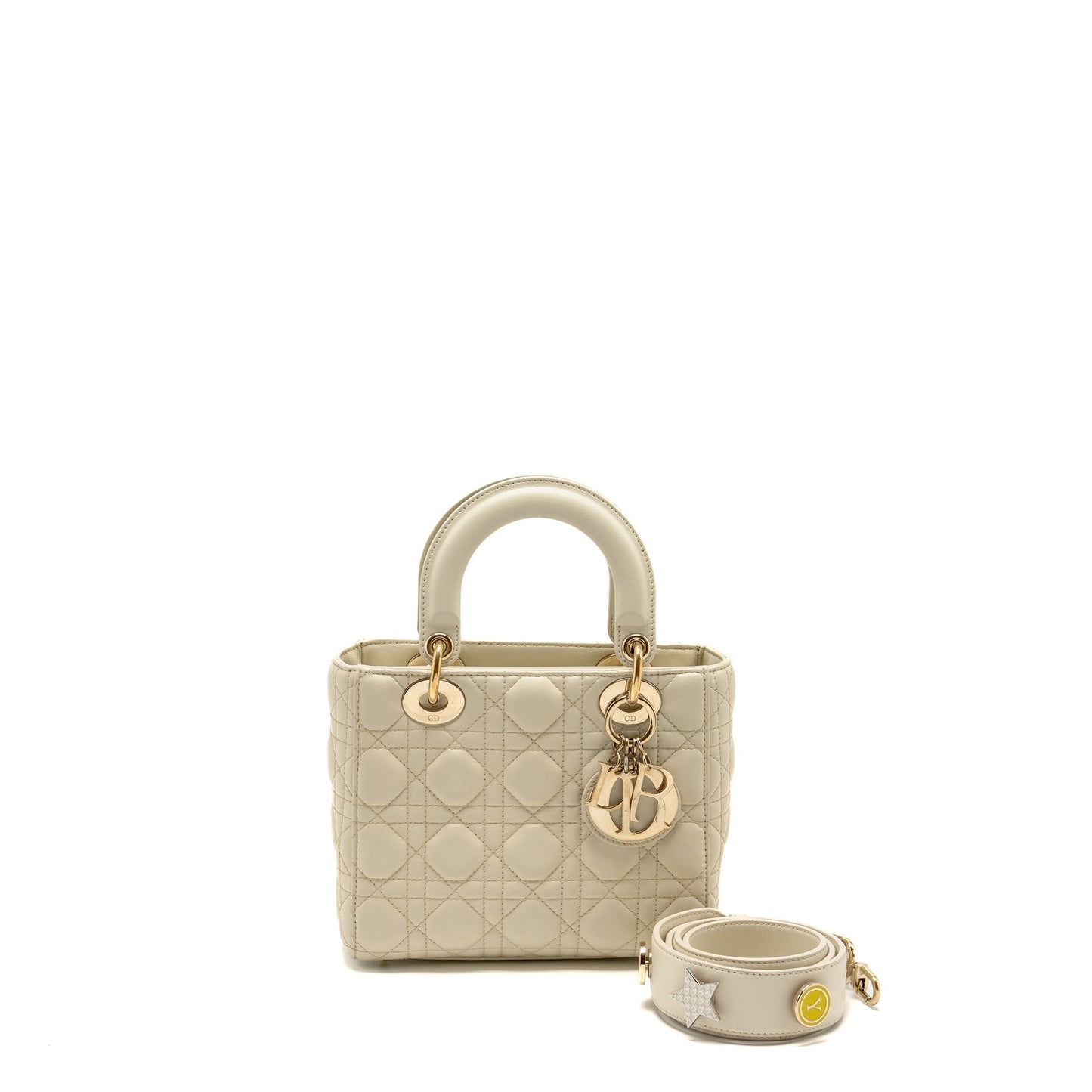 Luxury Dior Small Lady Luxury Dior Lambskin White LGHW