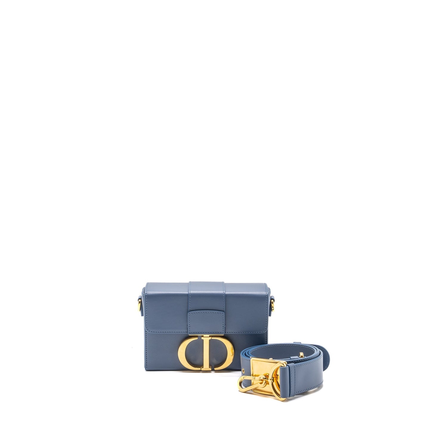 Luxury Dior 30 Montaigne Box Bag Calfskin Light Blue GHW