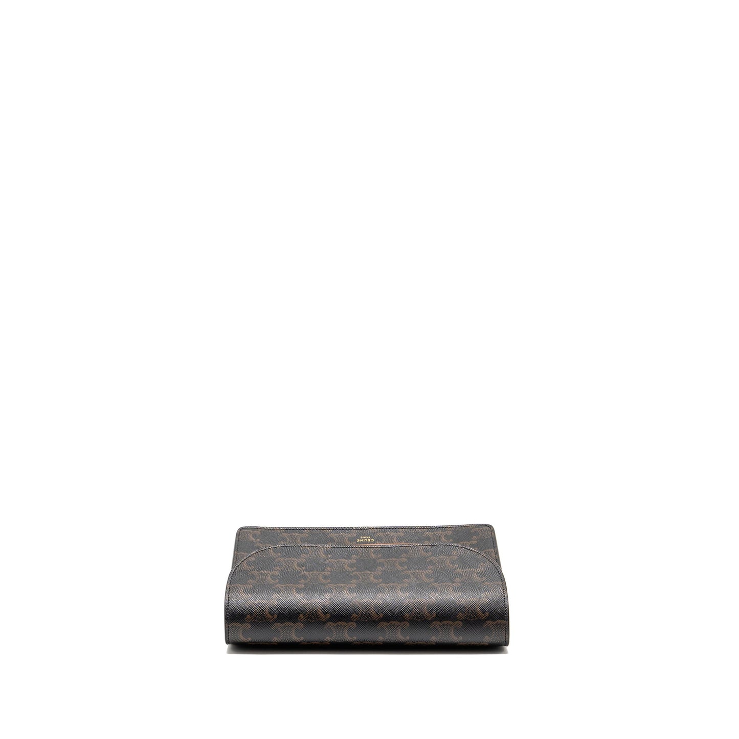 Celine Wallet On Strap Triomphe Canvas / Smooth Lambskin Tan GHW