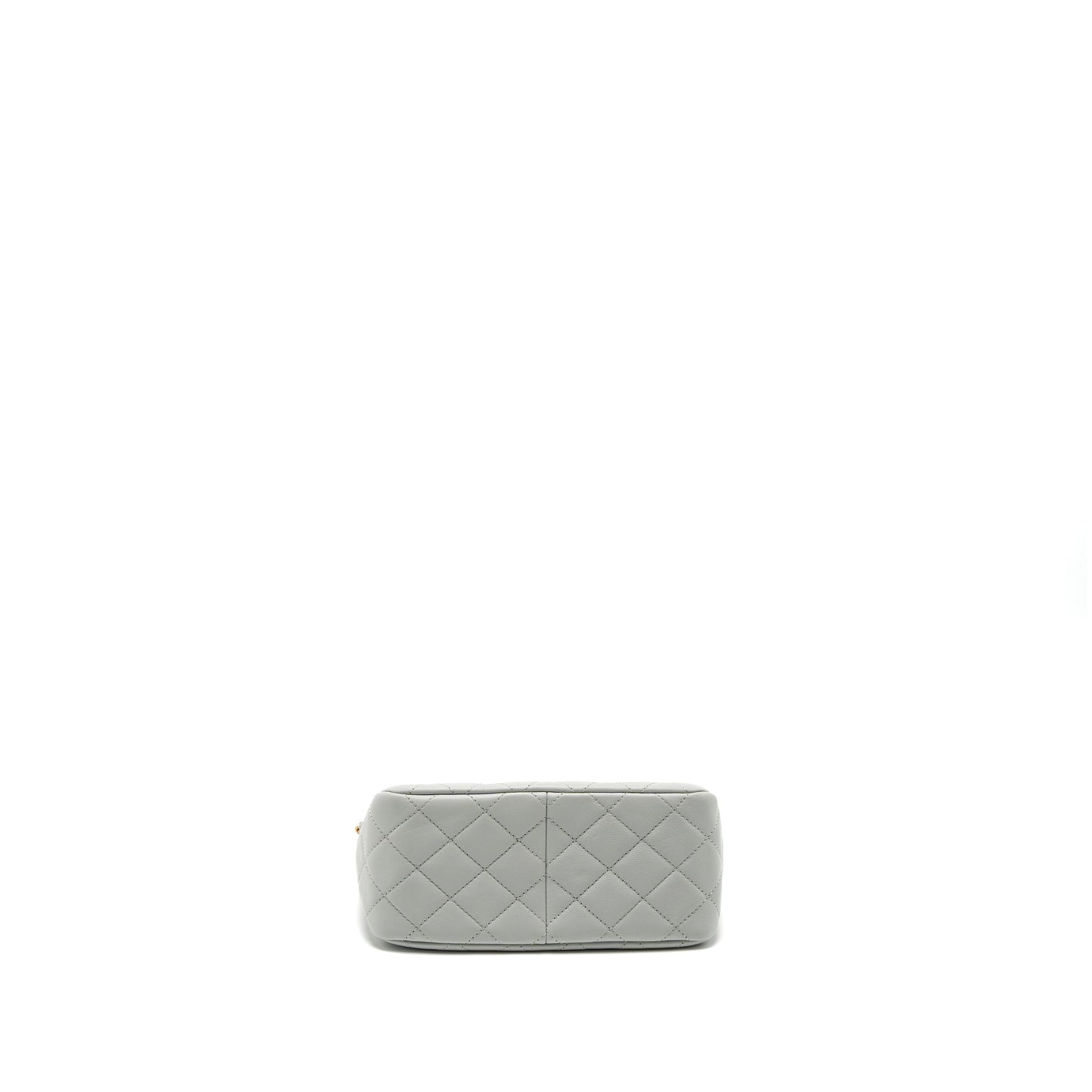 Chanel Pearl Crush Hobo Bag Lambskin Light Grey Brushed GHW (Microchip)