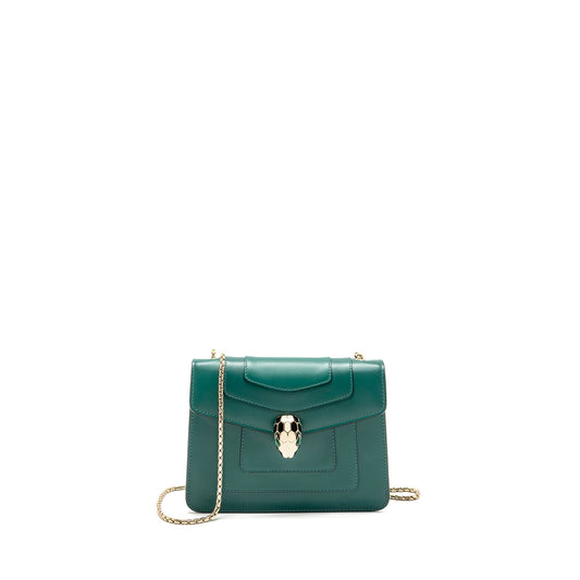 Bvlgari Serpenti Forever Crossbody Bag Calfskin Green LGHW