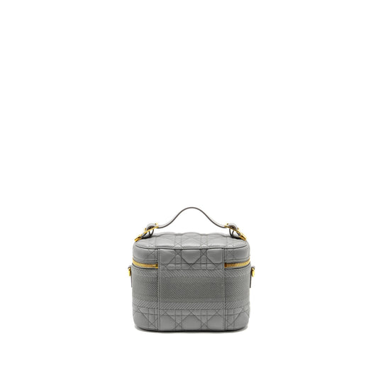 Luxury Dior Small Luxury Diortravel Vanity Case Cannage Lambskin Grey GHW