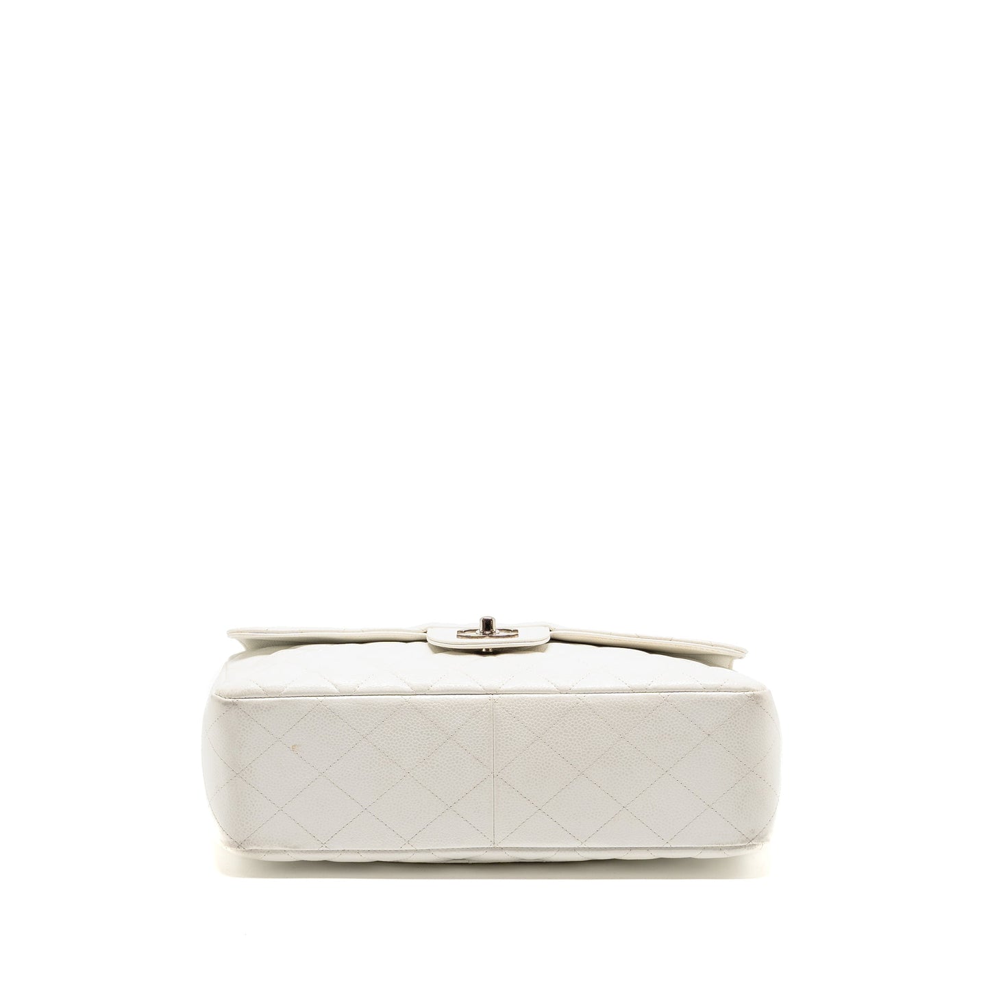 Chanel Jumbo Classic Single Flap Bag Caviar White SHW