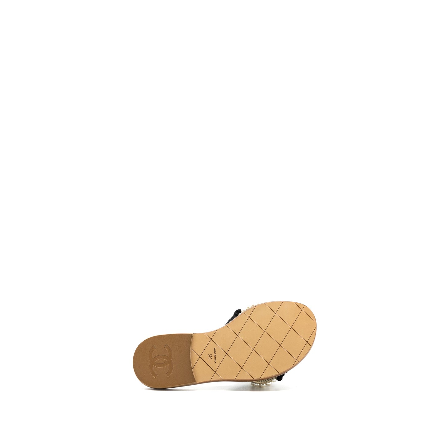 Chanel Size 37 Mules Cord/Lambskin Black