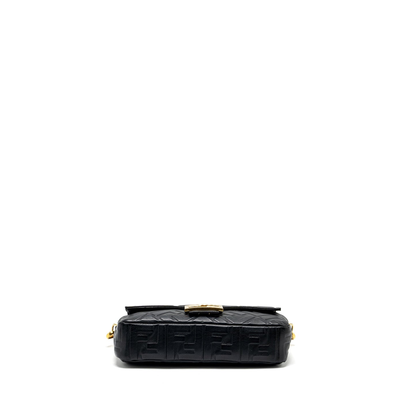 Fendi Baguette Bag with FF Motif Nappa Black GHW