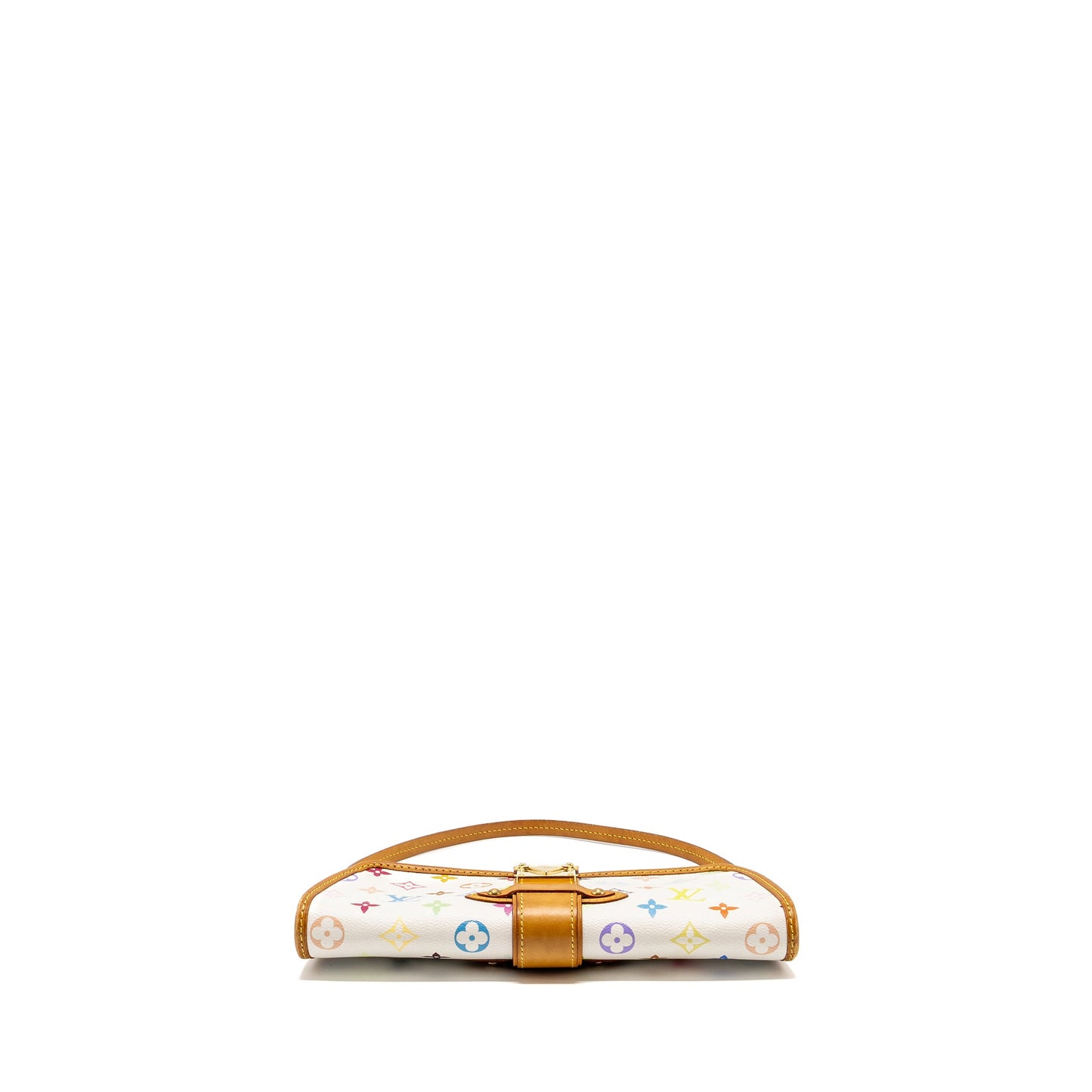 Louis Vuitton Vintage Shirley Clutch Multicolour Monogram Canvas White GHW