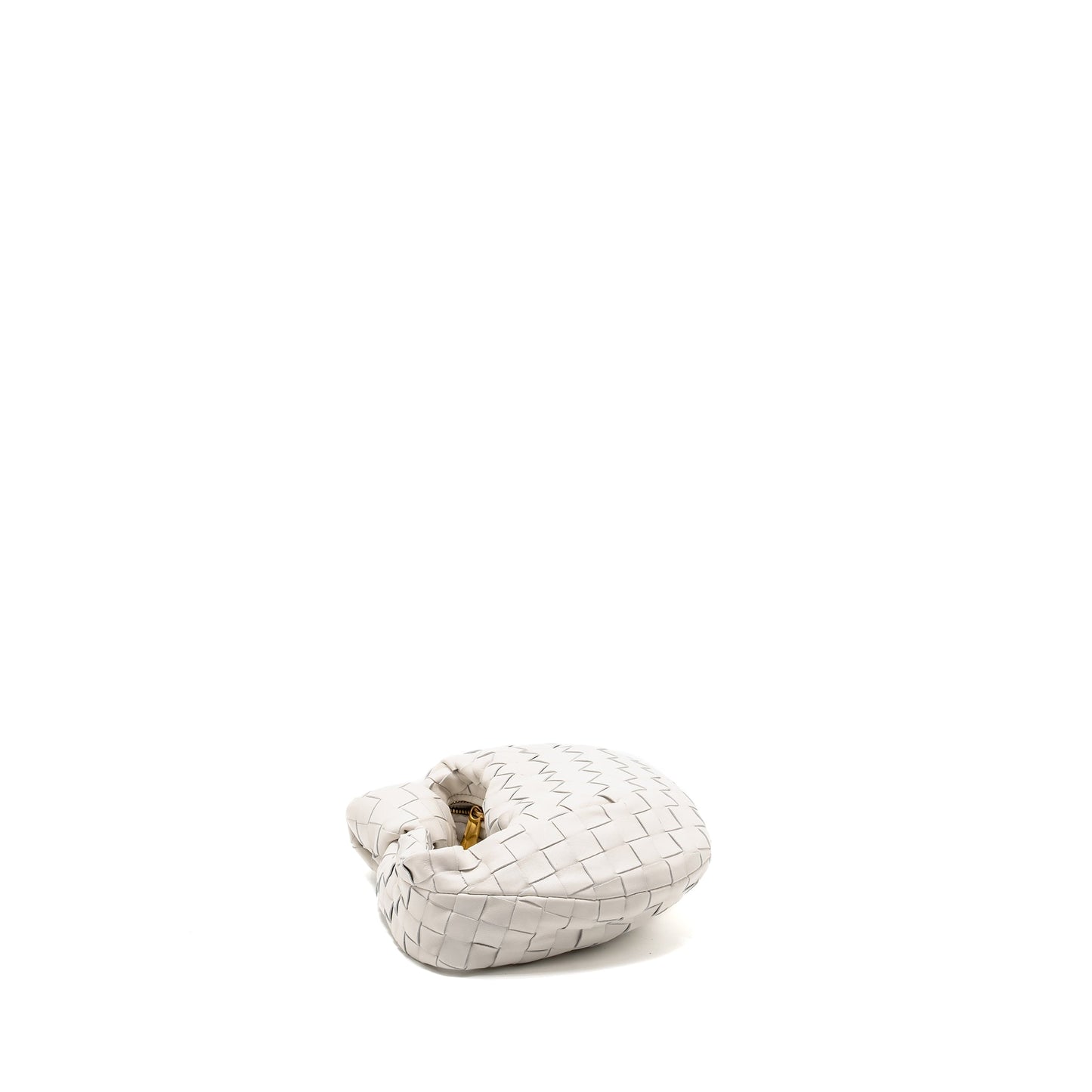 BOTTEGA VENETA Mini Jodie Lambskin Chalk GHW
