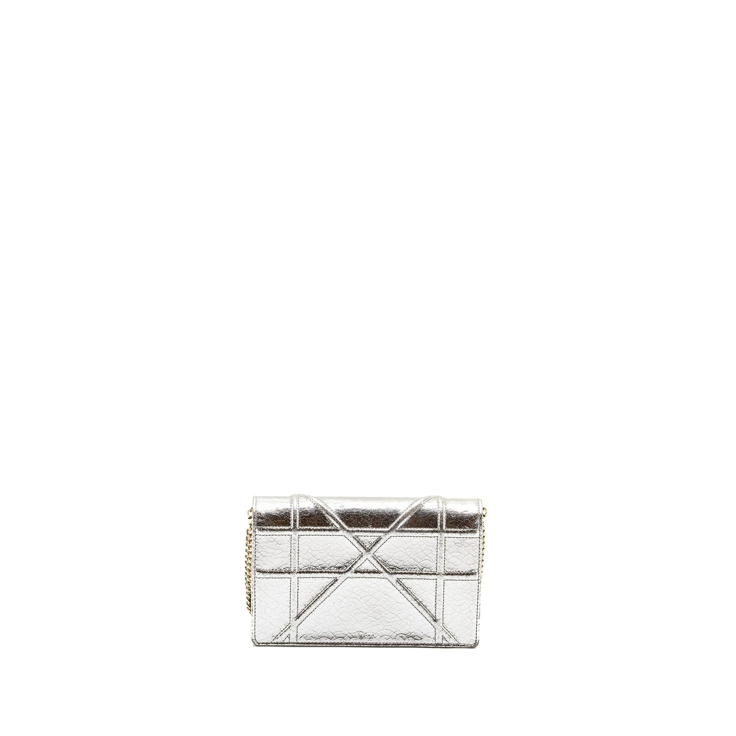 Luxury Dior Mini Luxury Diorama Bag Leather Metallic Silver LGHW
