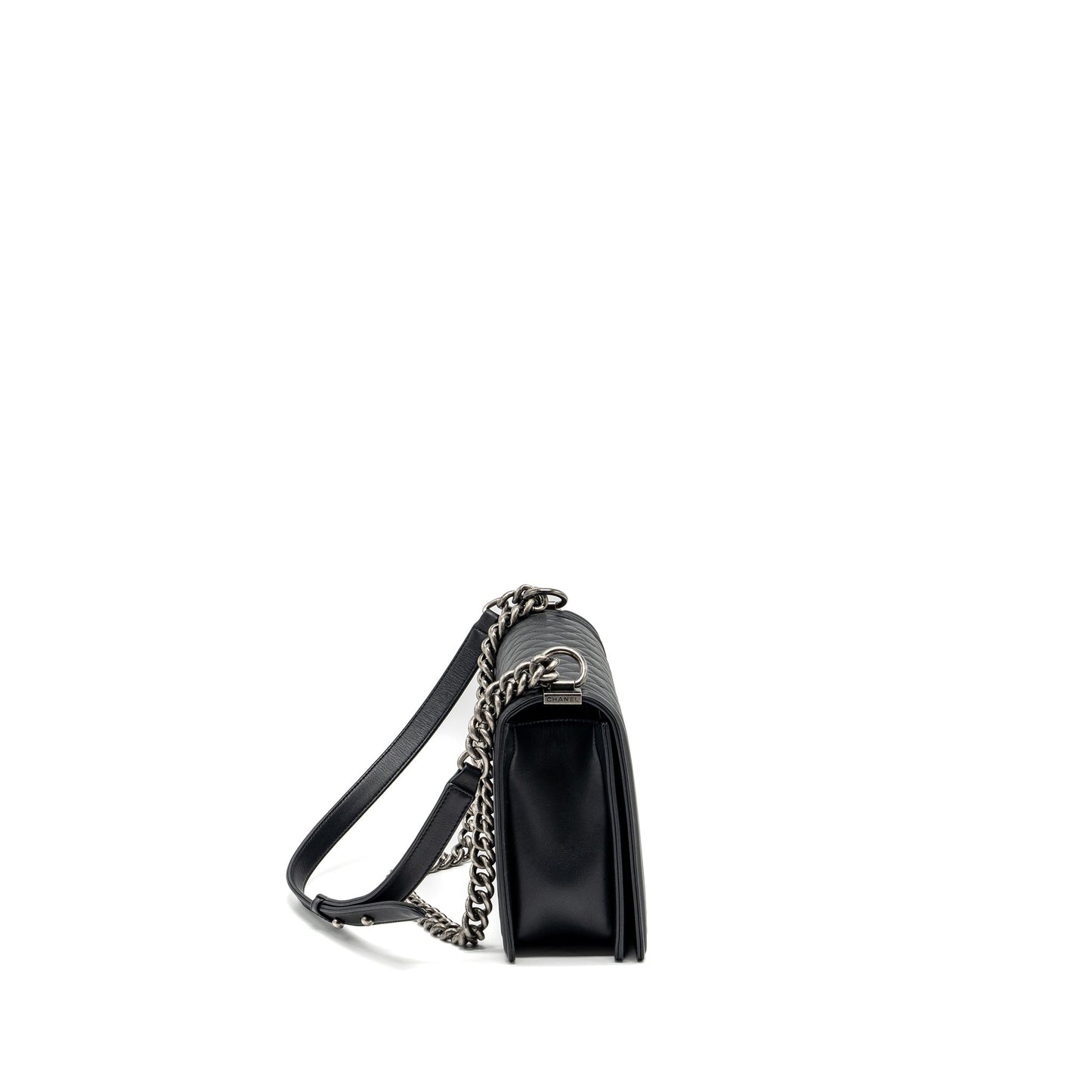 Chanel New Medium Boy Bag Smooth Calfskin Black Ruthenium Hardware