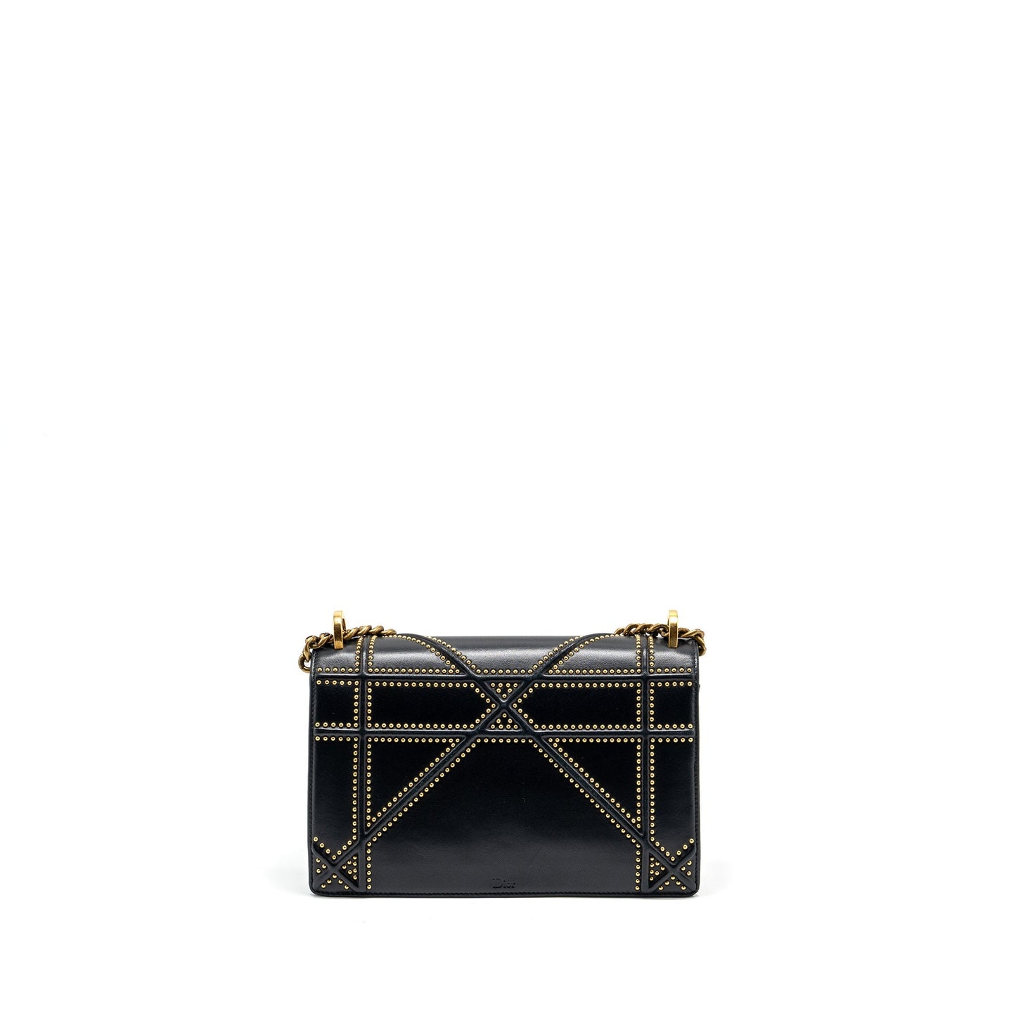 Luxury Dior Medium Studded Luxury Diorama Lambskin Black GHW