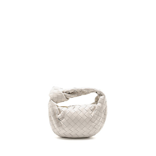 BOTTEGA VENETA Mini Jodie Lambskin Chalk GHW