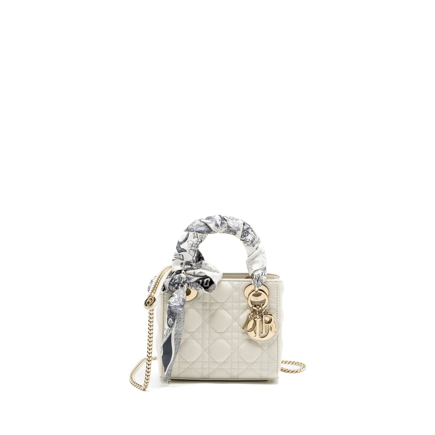 Luxury Dior Mini Lady Luxury Dior Lambskin White LGHW