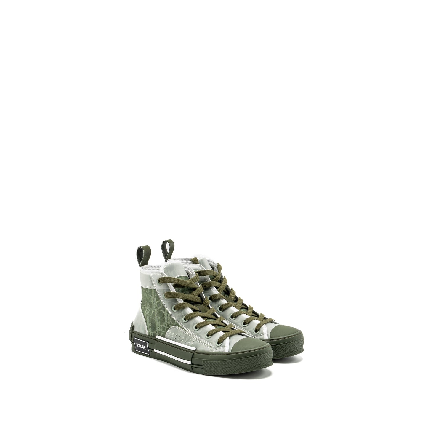 Luxury Dior Size 37 B23 Oblique High-Top Sneaker Olive/Oblique