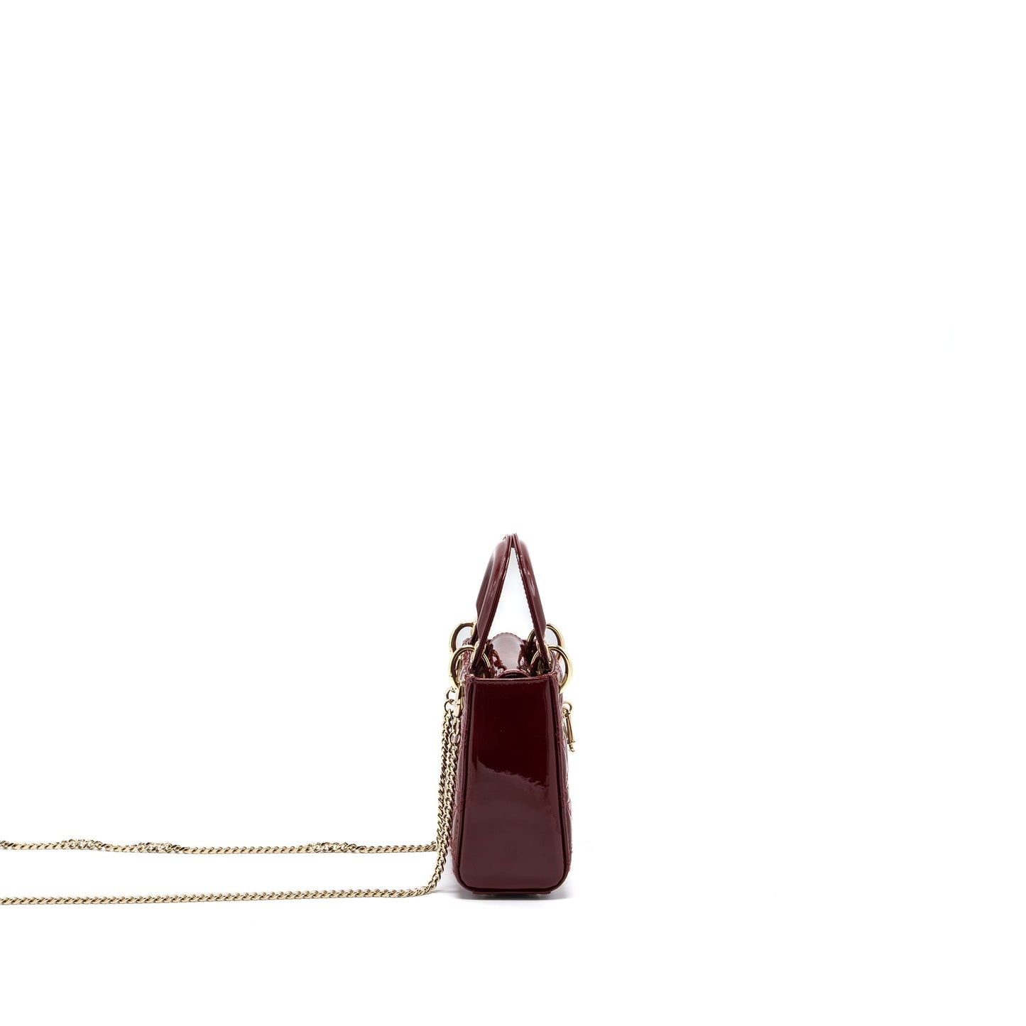 Luxury Dior Mini Lady Luxury Dior Patent Calfskin Red LGHW