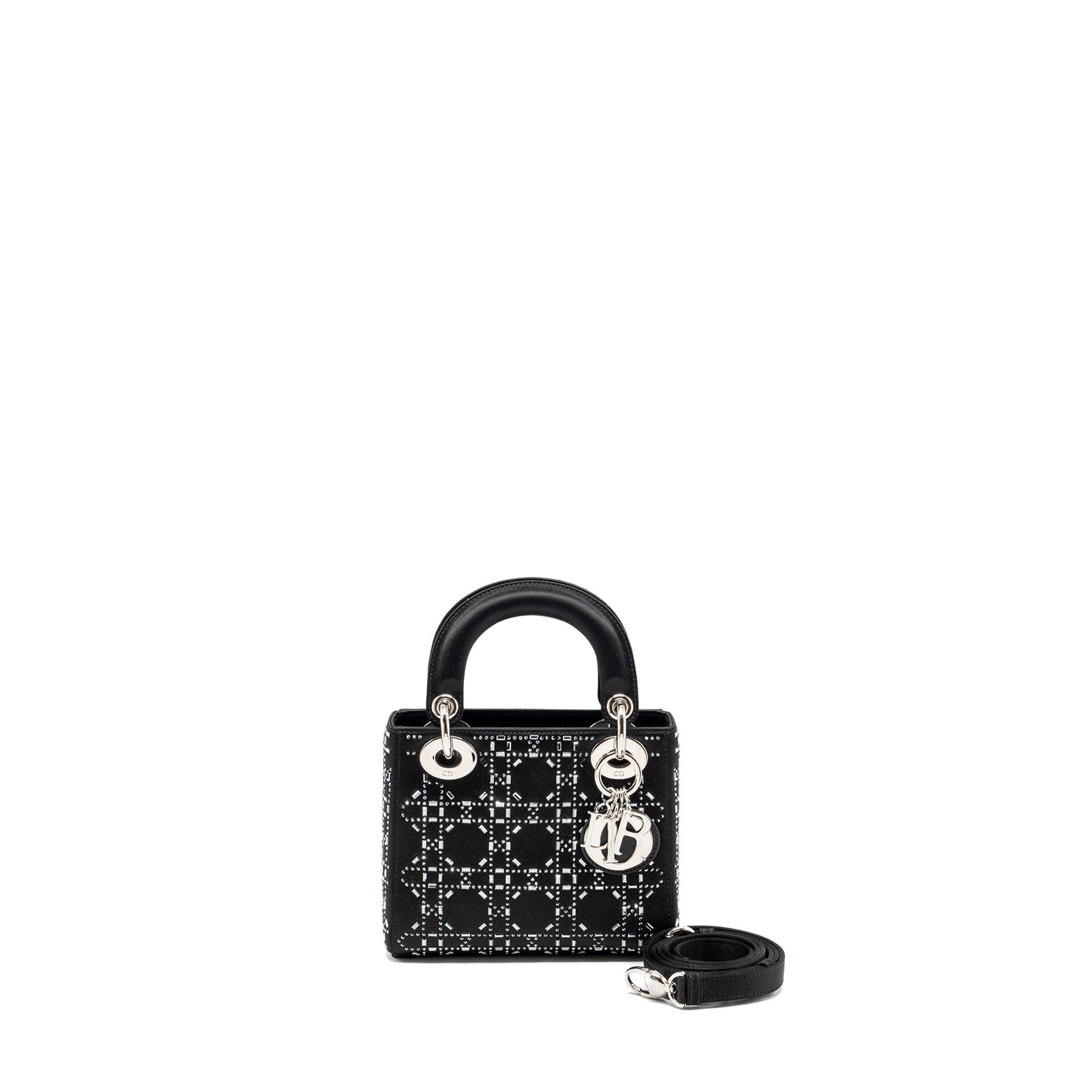Luxury Dior Mini Lady Luxury Dior Satin Crystal Black SHW