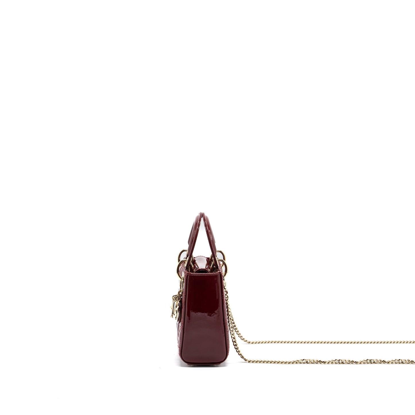 Luxury Dior Mini Lady Luxury Dior Patent Calfskin Red LGHW