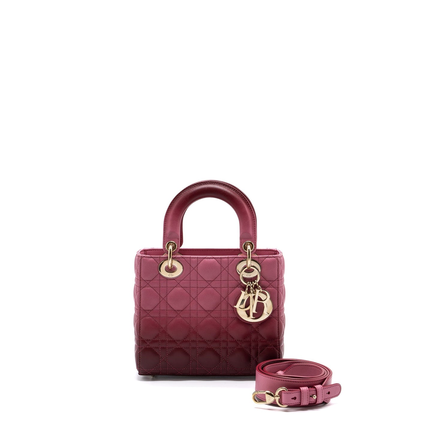 Luxury Dior My ABC Luxury Dior Small Lady Luxury Dior Cannage Lambskin Pink Gradient LGHW