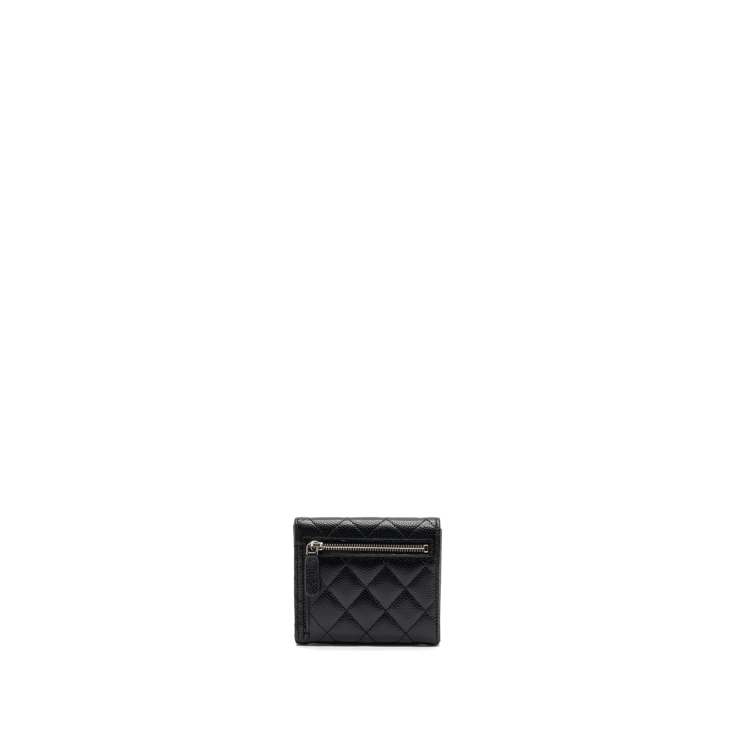 Chanel Classic Compact Wallet Caviar Black SHW (Microchip)