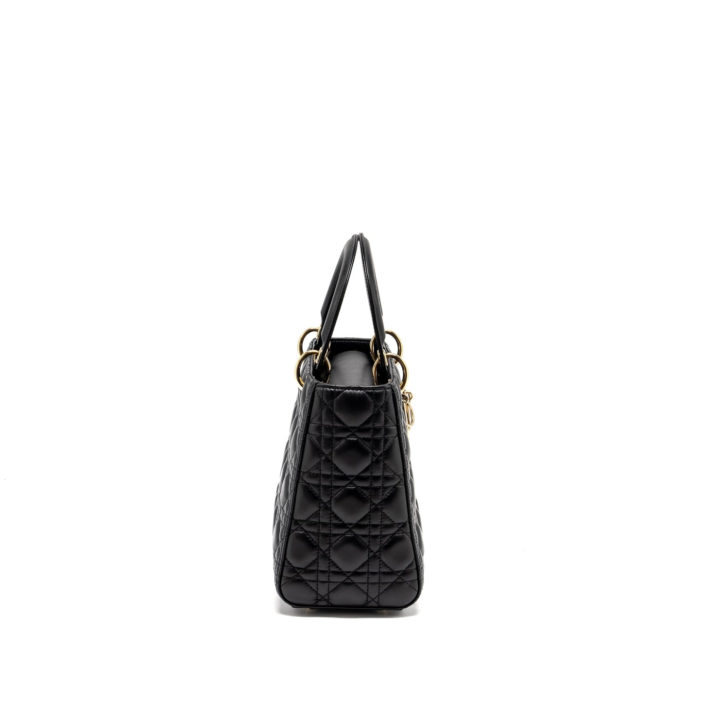 Luxury Dior Medium Lady Luxury Dior Lambskin Black LGHW