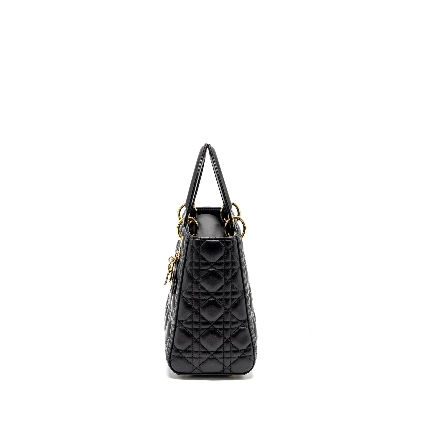 Luxury Dior Medium Lady Luxury Dior Lambskin Black LGHW