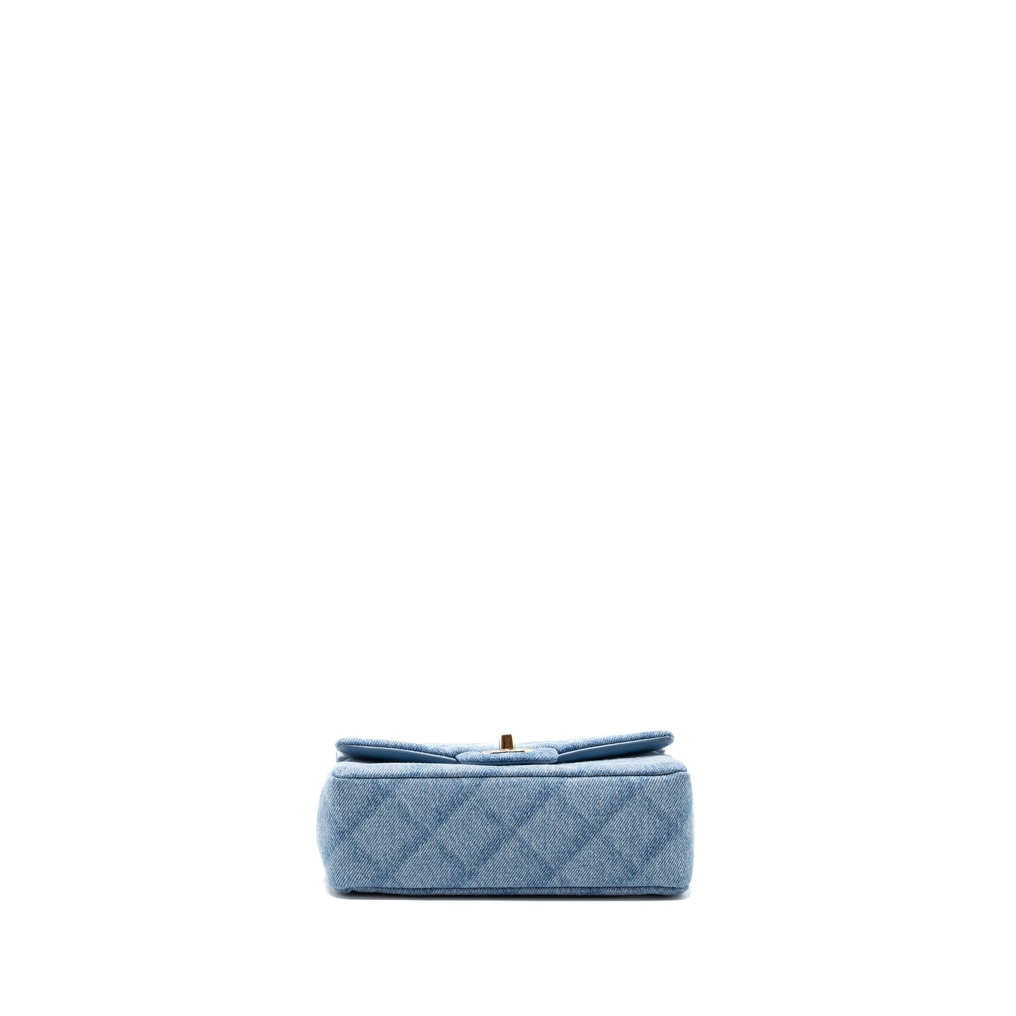 Chanel 22B Mini Rectangular Flap Bag Denim Light Blue LGHW (microchip)