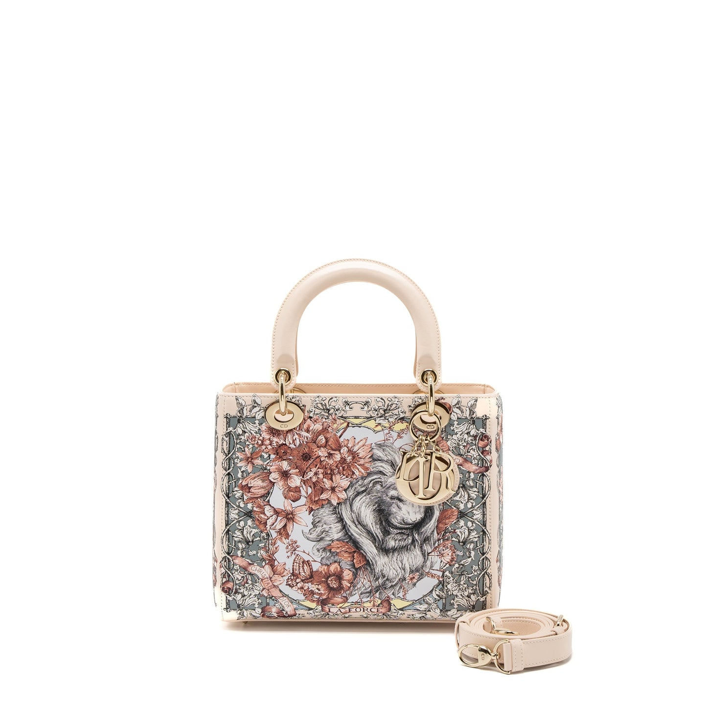 Luxury Dior Medium Lady Luxury Dior Bag Limited Edition Calfskin Pink/Multicolour LGHW
