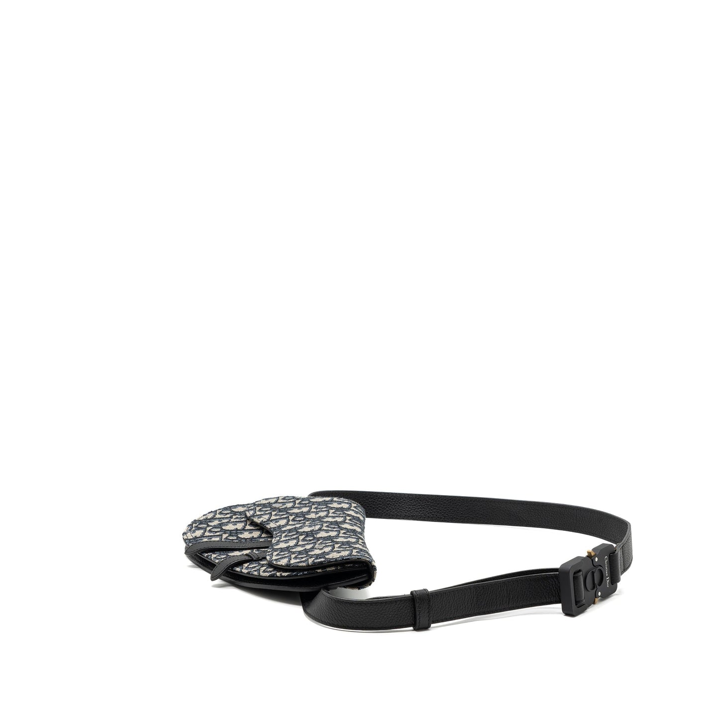 Luxury Dior saddle belt bag blue Luxury Dior oblique jacquard black hardware