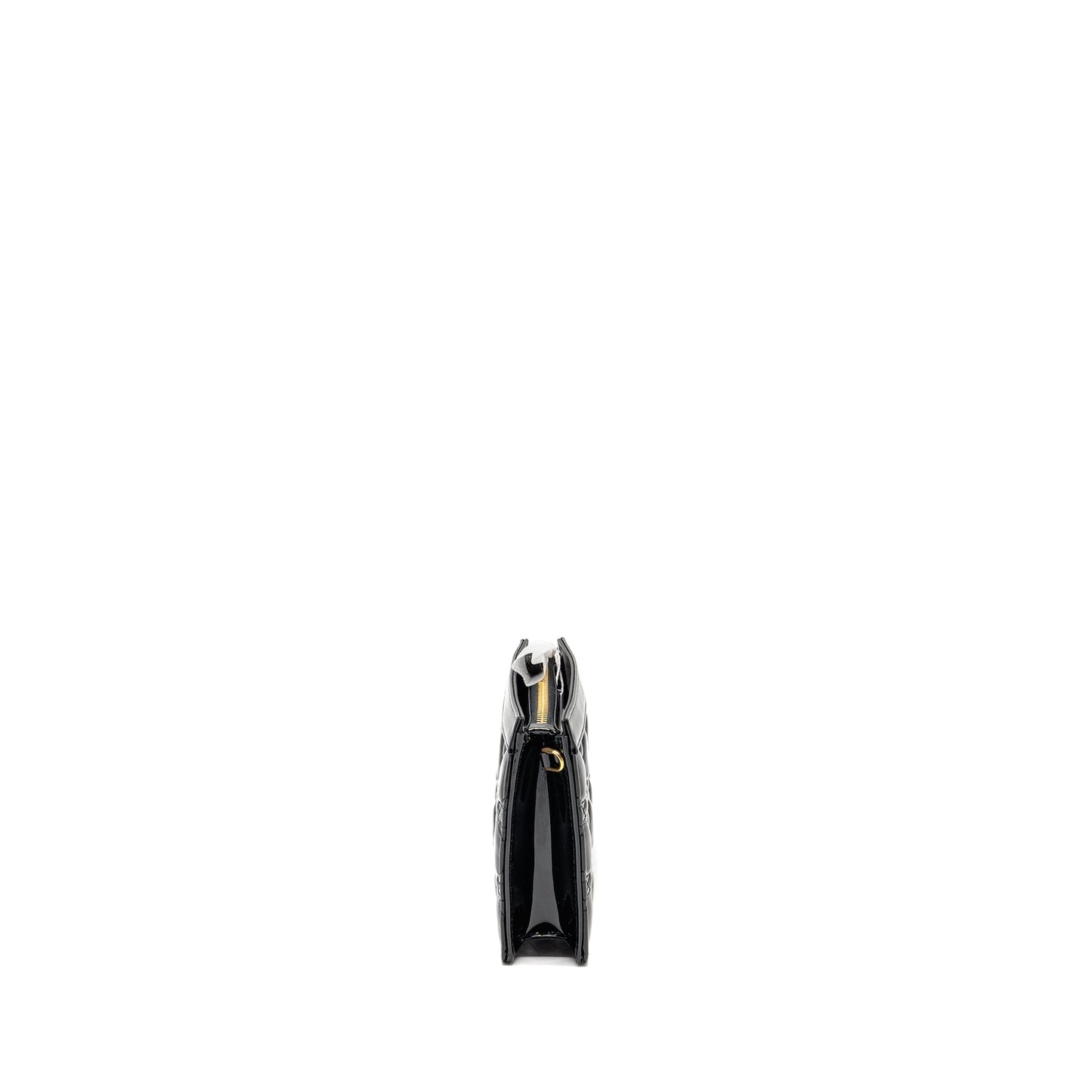 Luxury Dior Caro Pouch with Chain Patent Calfskin Black GHW