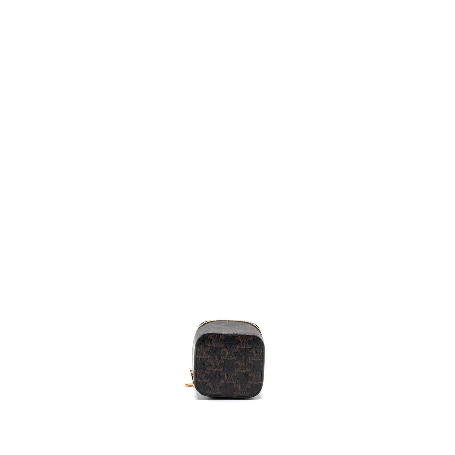 Celine Mini Vanity Case Triomphe Canvas/Calfskin Tan GHW
